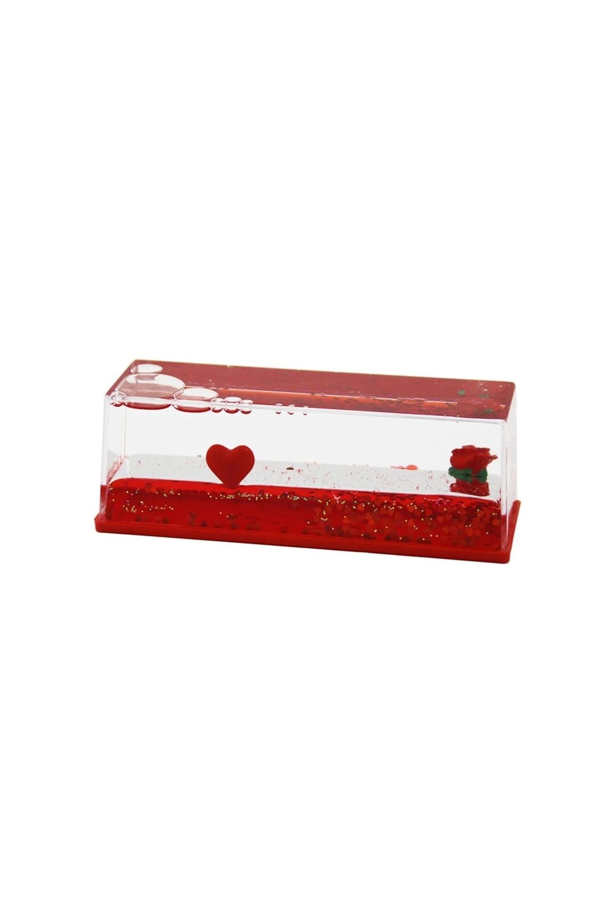 BIGBOYCL Kırmızı Su Kalp - Gül D.Gen Mika Yüzen Batmayan Dekoratif Biblo Akvaryum5.2X15.2X5.3Cm
