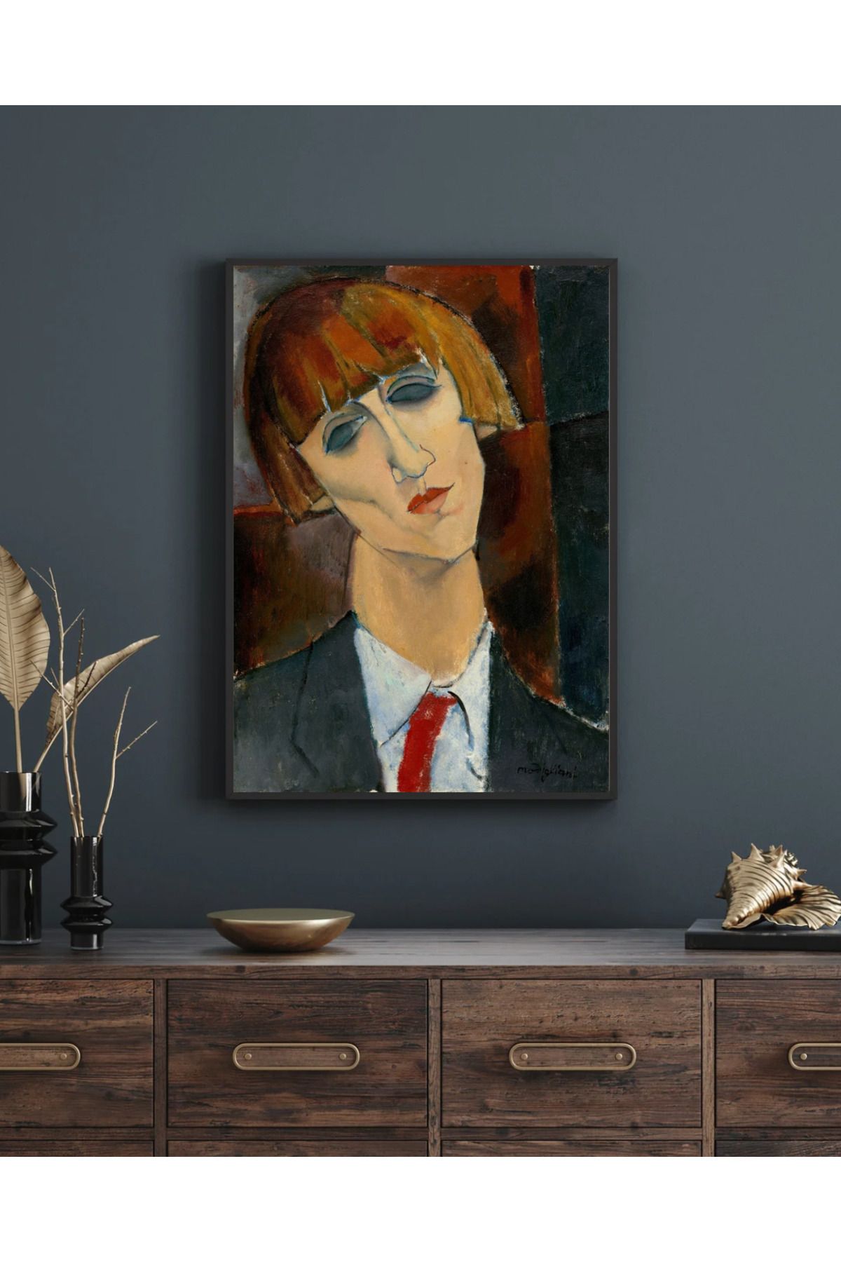 Dens Art Design Amedeo Modigliani'nin Madame Kisling Adlı Ünlü Posteri (Çerçeveli/Çerçevesiz)