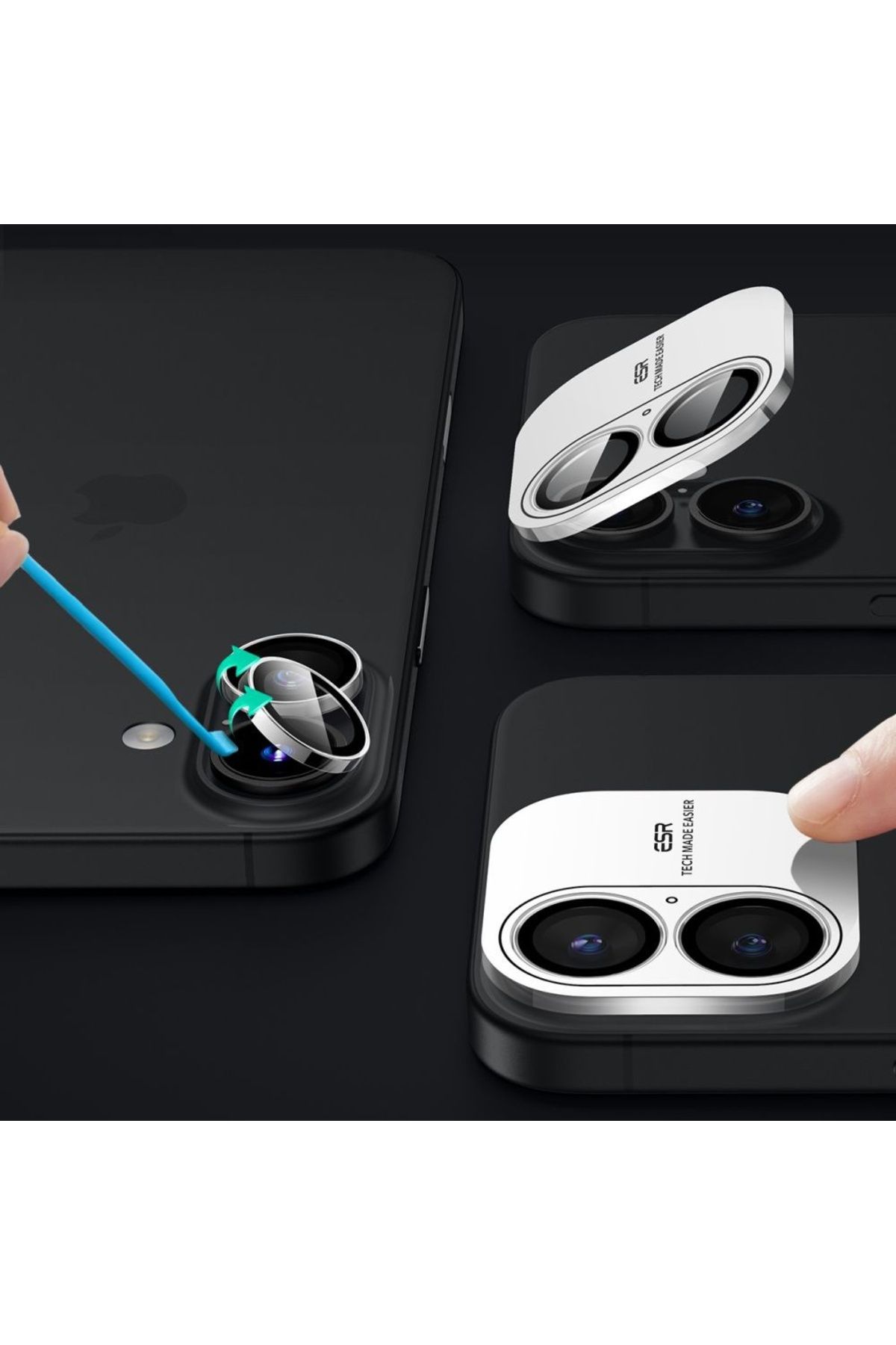 ESR-Camera Lens Protector for iPhone 16 / iPhone 16 Plus - ESR Armorite Camera Lens Protectors - Clear 7