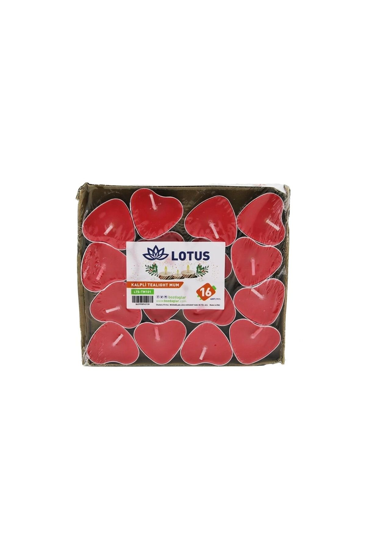 BIGBOYCL 16Pcs Kalpli - Kırmızı Tea Light Mum