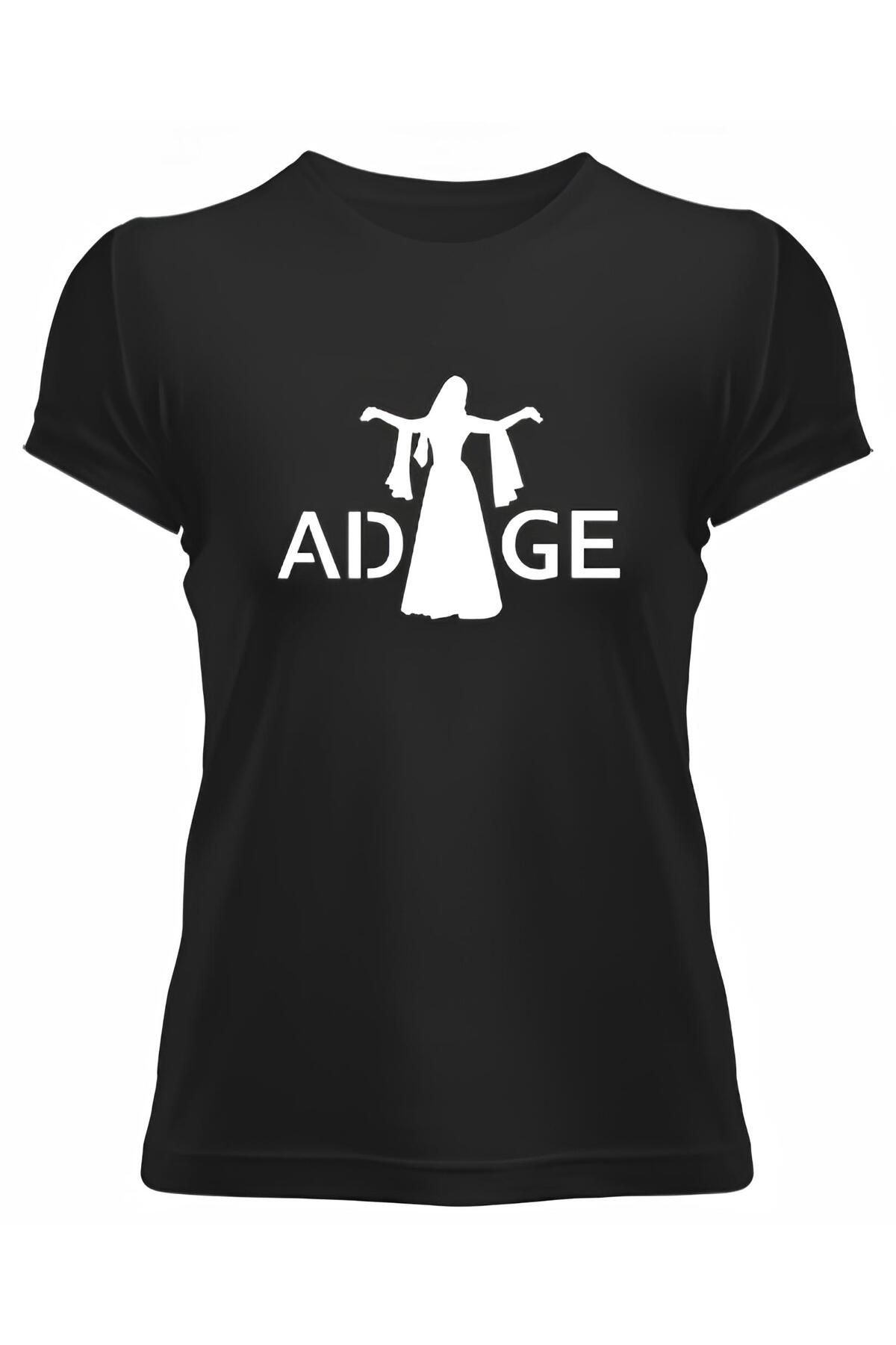 DZİWAWA Dansçı Kız Baskılı Adige Kadın T shirt