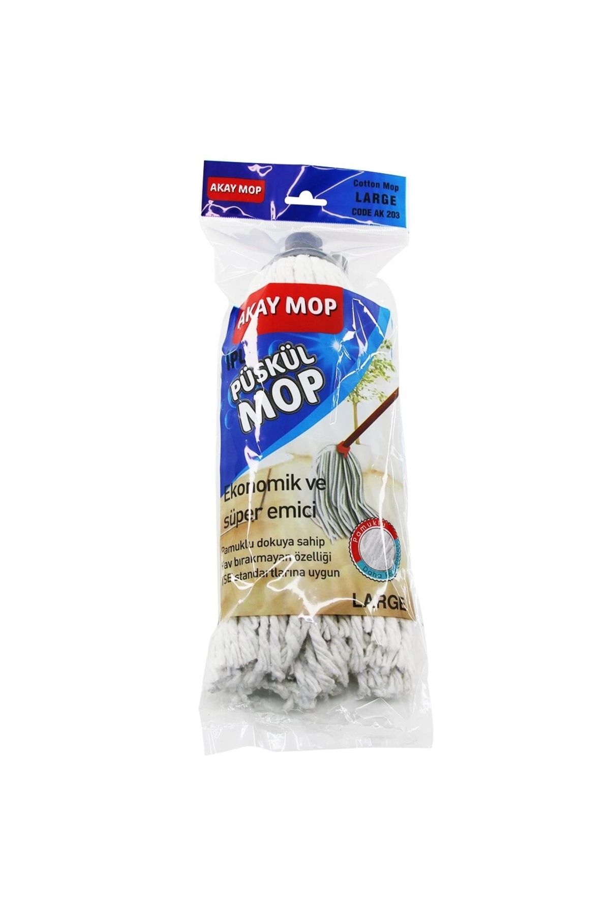 BIGBOYCL Large Örgülü İpli Püskül Pamuk Mop