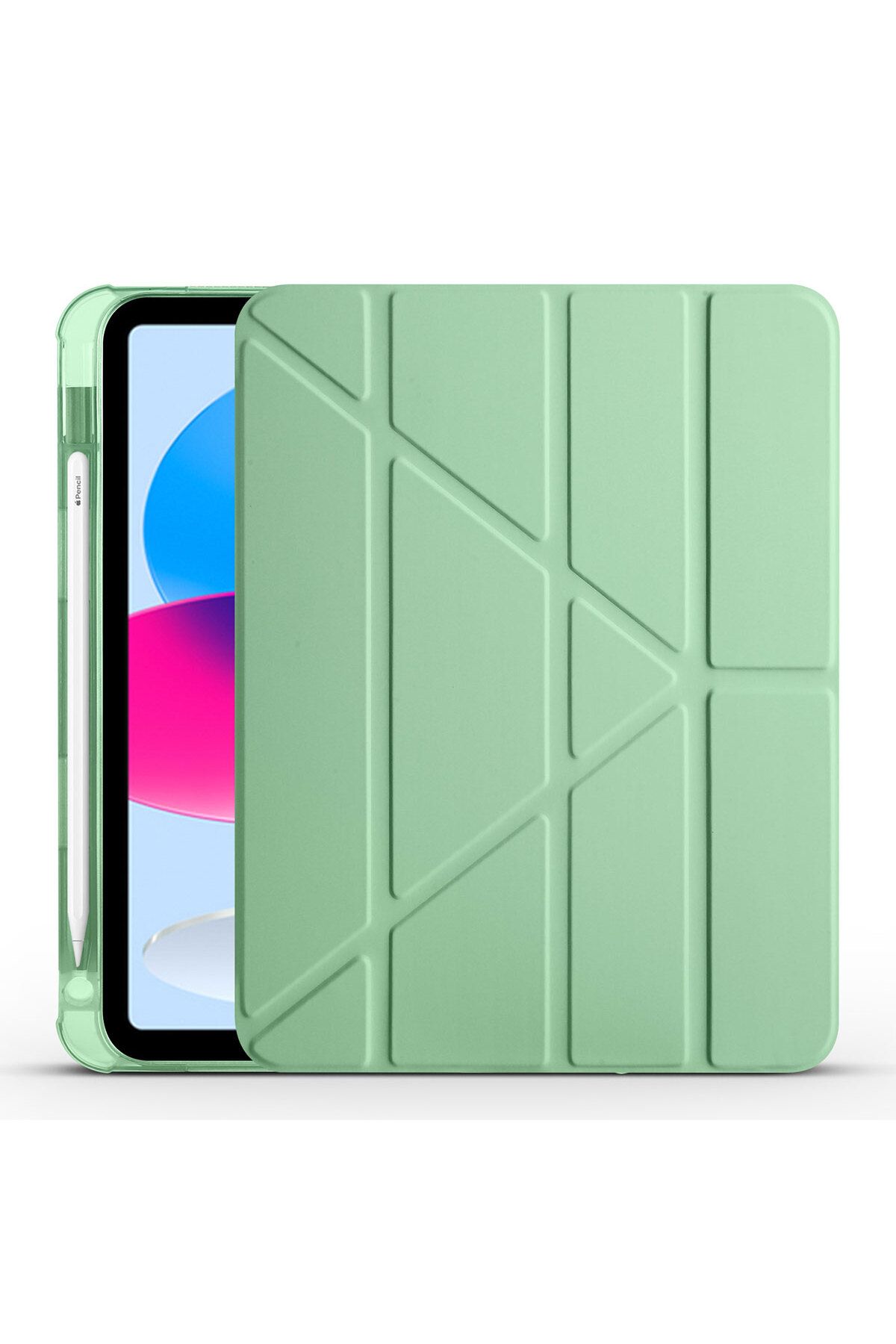 Başkenttekno iPad 11.Nesil 2025 Kılıf Tri Folding Kalem Bölmeli Standlı Kılıf