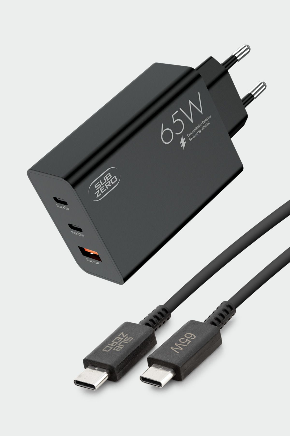 Alışveriş Express SG88 65W USB+PD+PD + Type-C to Type-C Kablo Turbo Hızlı Şarj Cihazı Seti