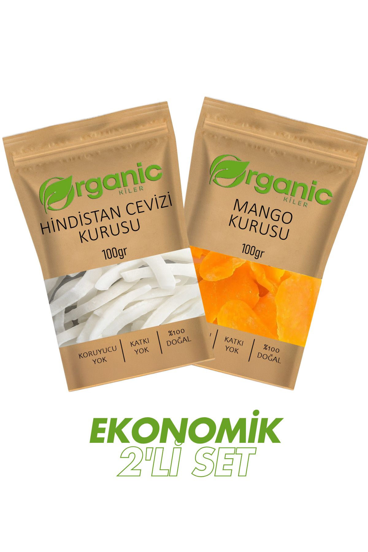 Organic Kiler Hindistan Cevizi Kurusu , Mango Kurusu İkili Set Doğal & Organik
