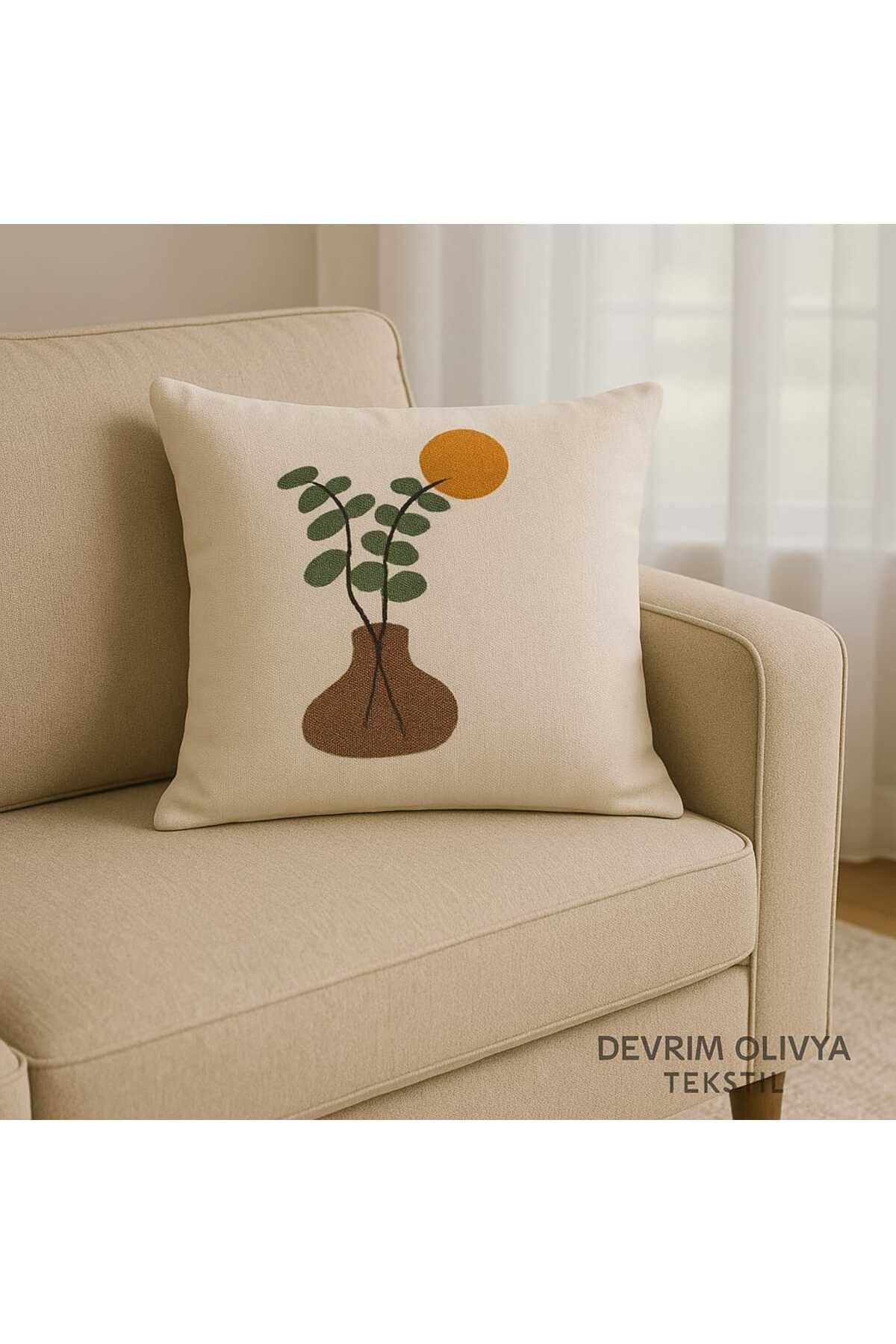 DEVRİM OLİVYA TEKSTİL 1.Sınıf Lüks 2 Adet Kırlent Kılıfı
