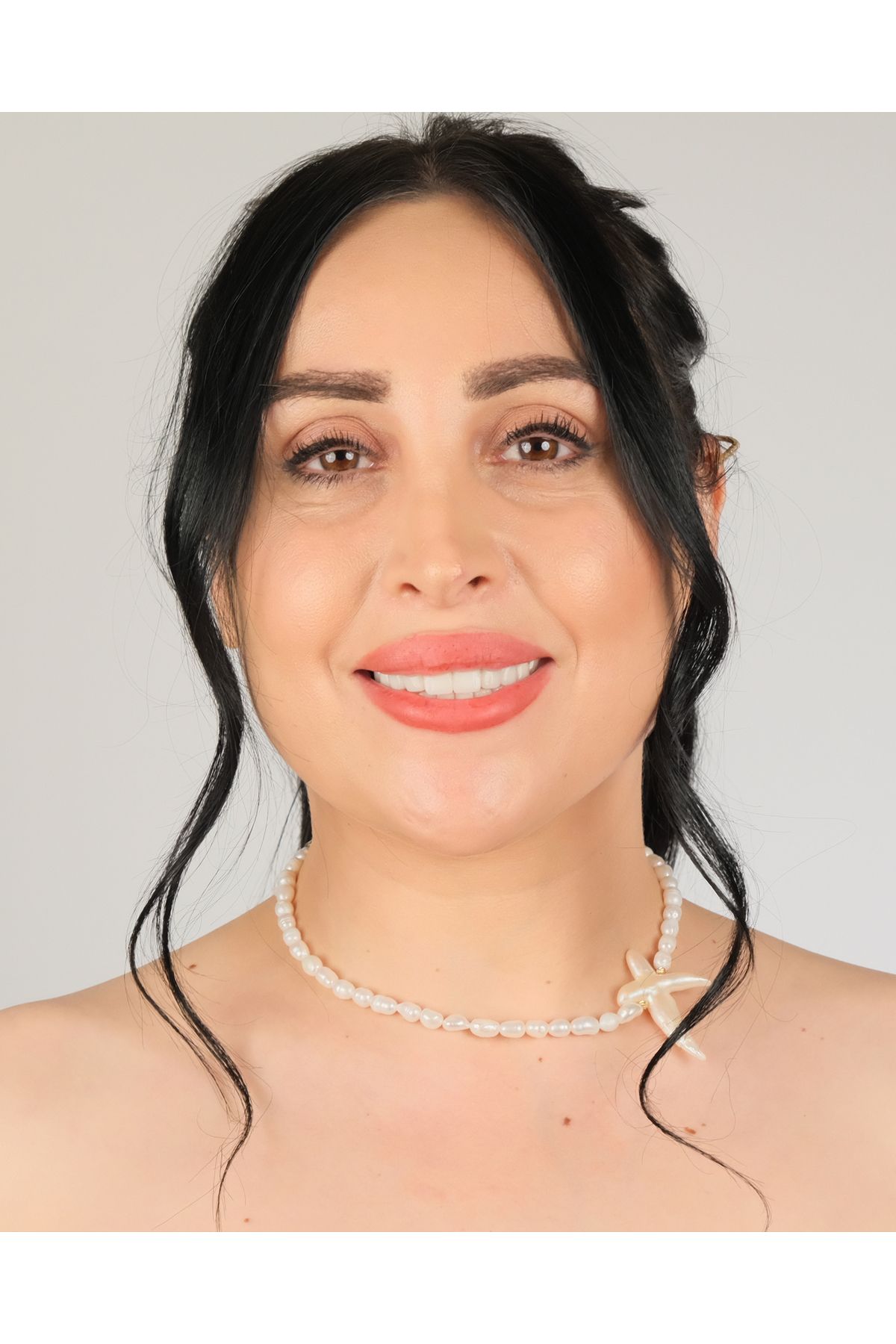 polimooi Doğal Beyaz İnci Choker · Barok Deniz Yıldızı Odak Boncuk – Zamansız Zarafetin İnci Yorumu