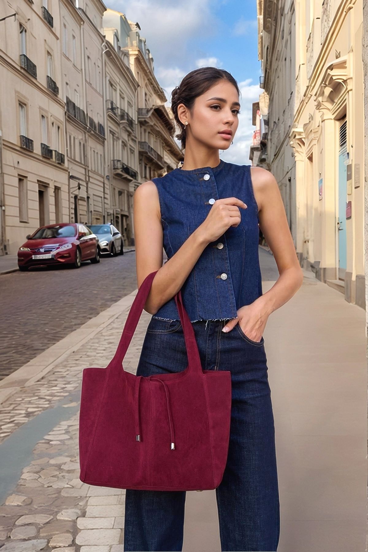 PayBuy Kadın Bağcık Detaylı Omuz ve El Çantası Salaş Tasarım Günlük ve Modern Kullanım İçin