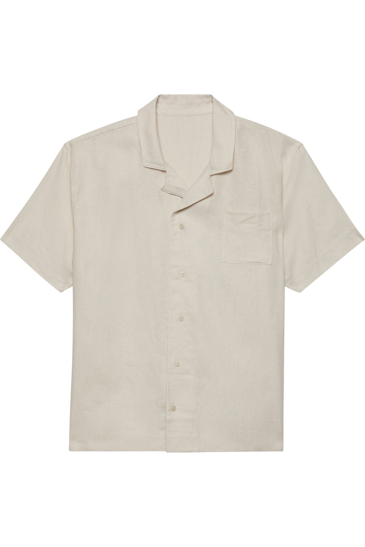 Calvin Klein-Men Chalk Linen Blend Short Sleeves Shirt 7