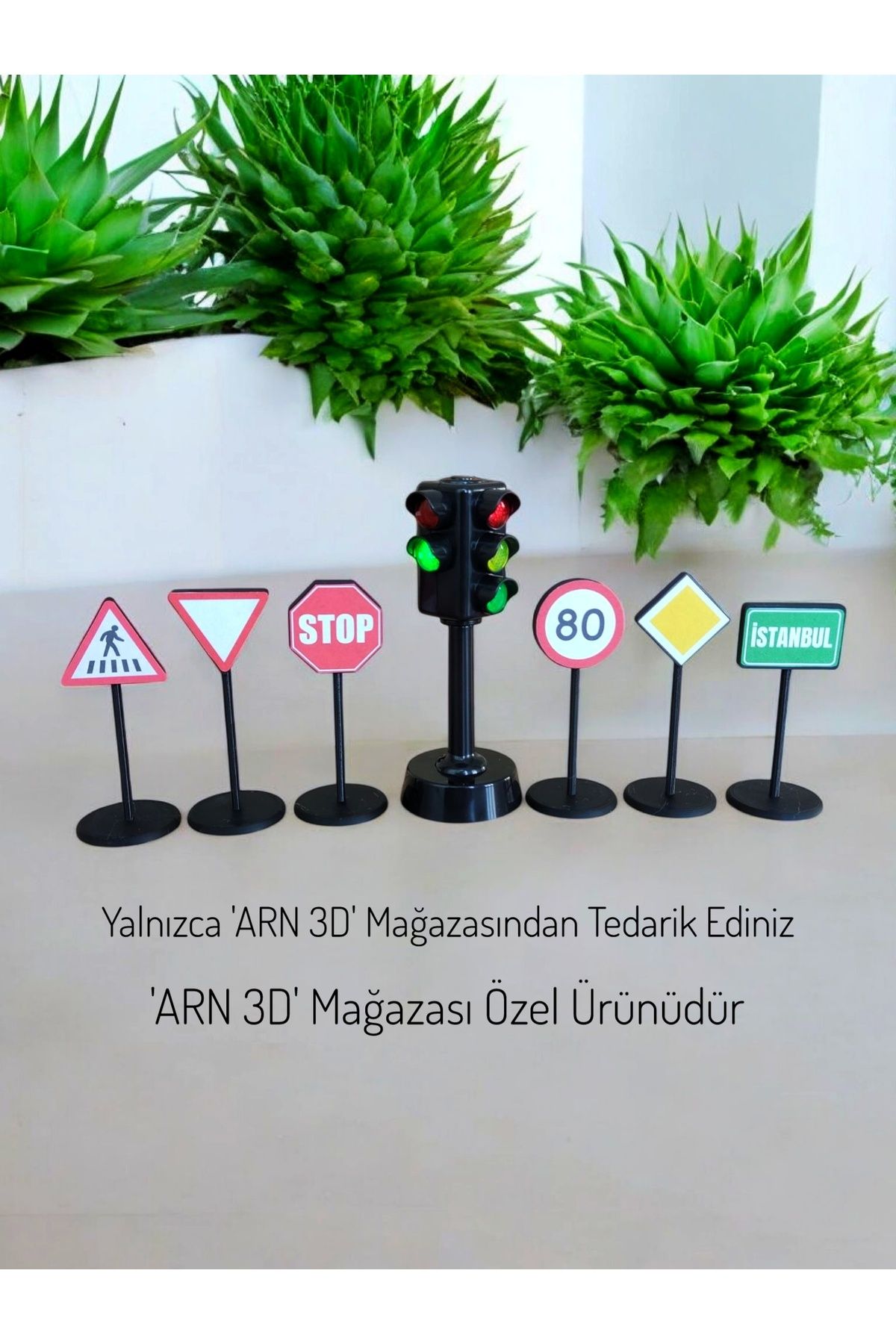 ARN 3D Işıklı Trafik Lambası ve Trafik İşaretleri Eğitici Set