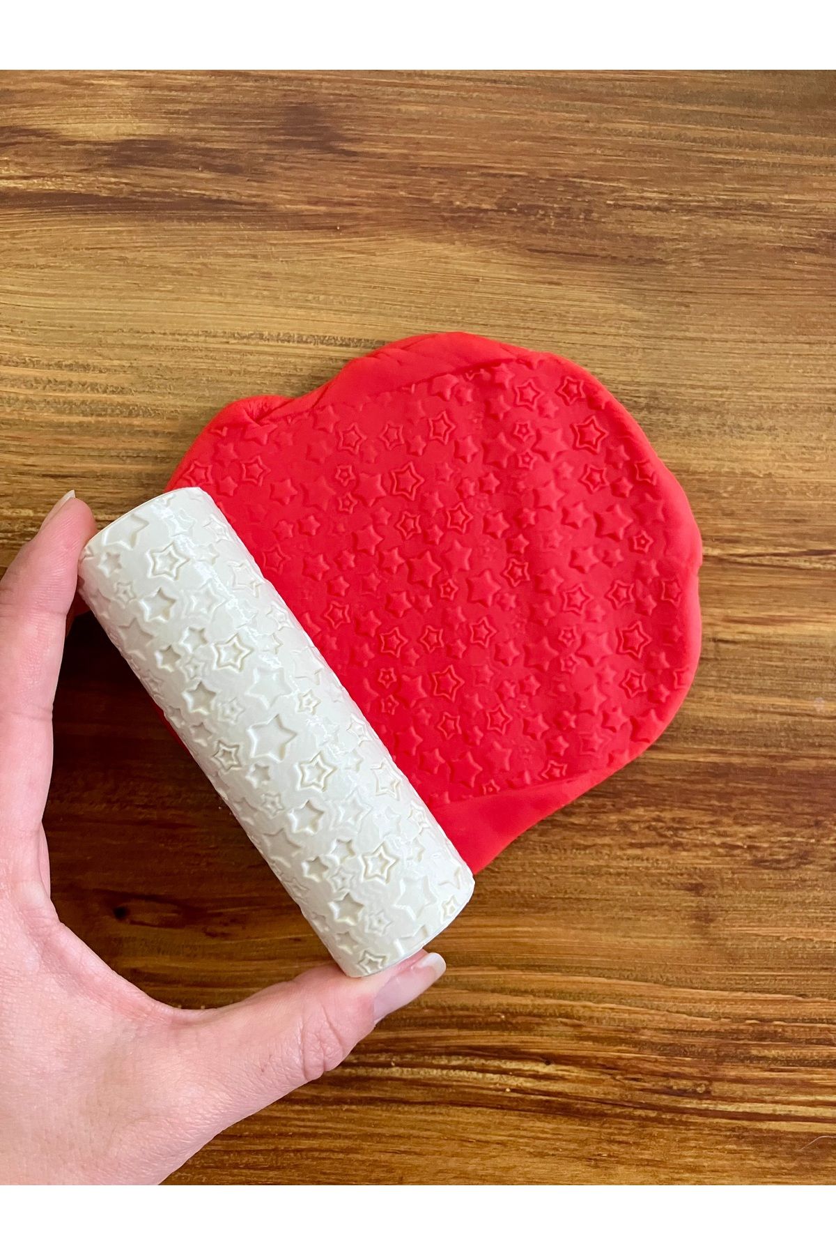 Volala Yıldızlar Polimer Kil/Seramik Çamuru Doku Desen Rulosu - 10cm