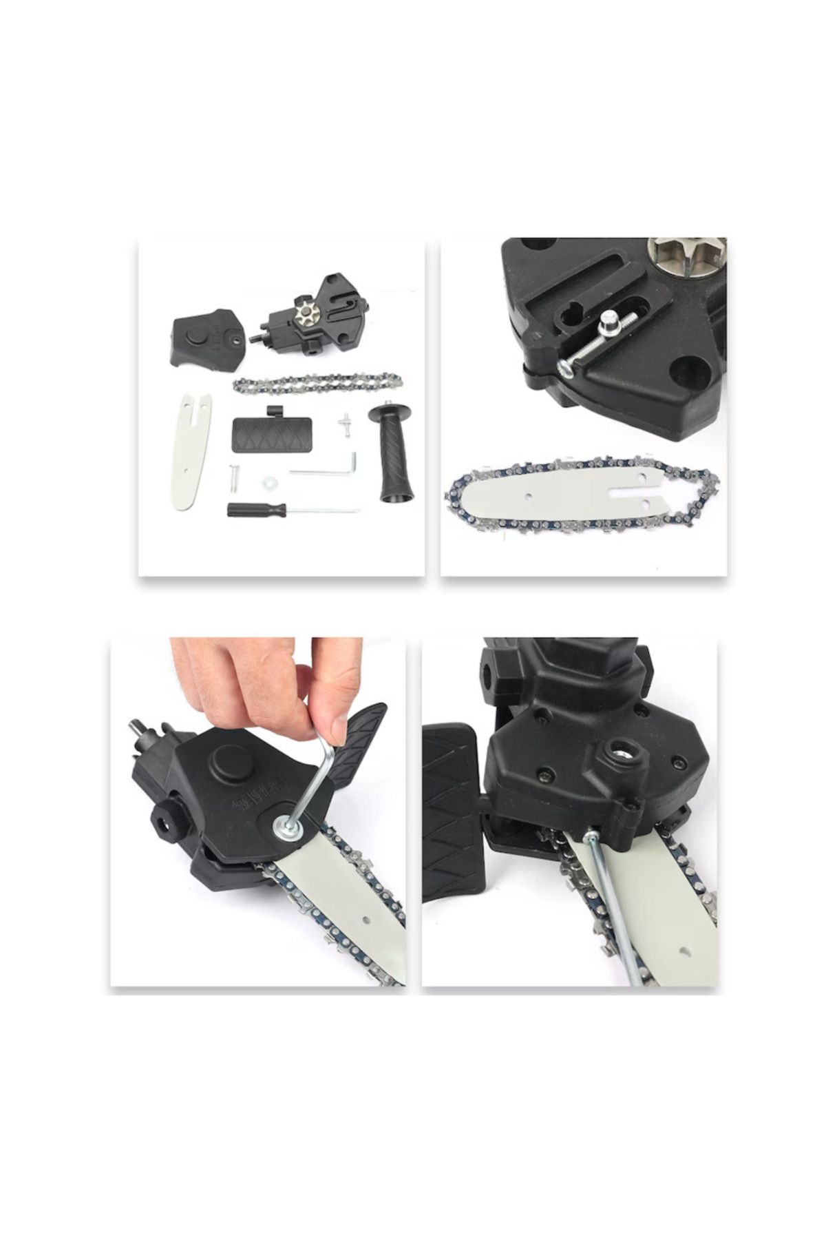 FİAPFO-Mini Chainsaw Adapter for APF Drill with 2 Chains 6 Inch+ Magnetic Bit with 2 Heads 4