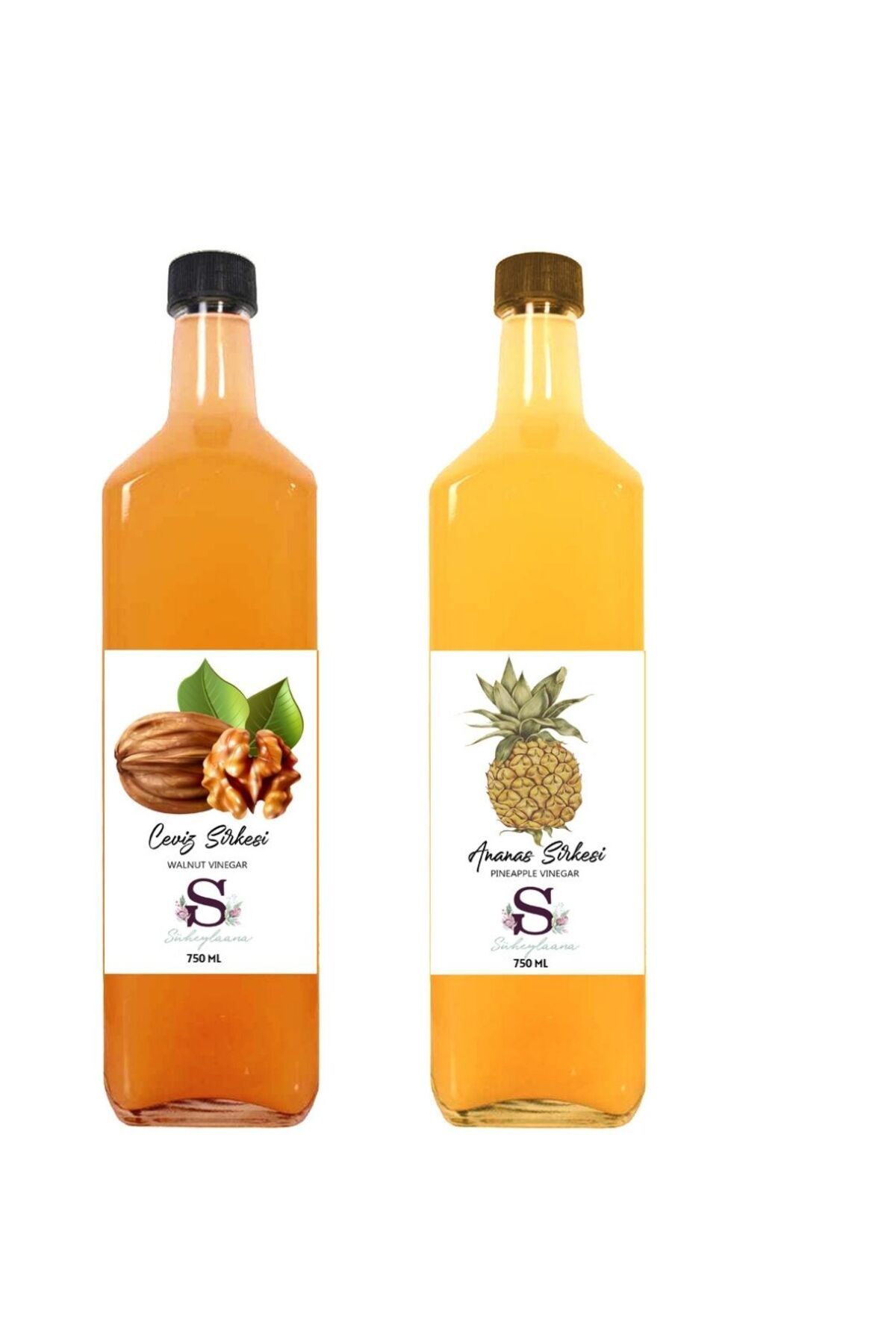 Süheylaana Doğal Ceviz Sirkesi 750 Ml - Doğal Ananas Sirkesi 750 Ml