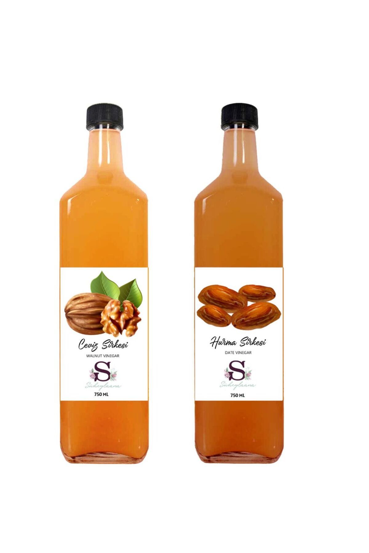 Süheylaana Doğal Ceviz Sirkesi 750 Ml - Doğal Hurma Sirkesi 750 Ml