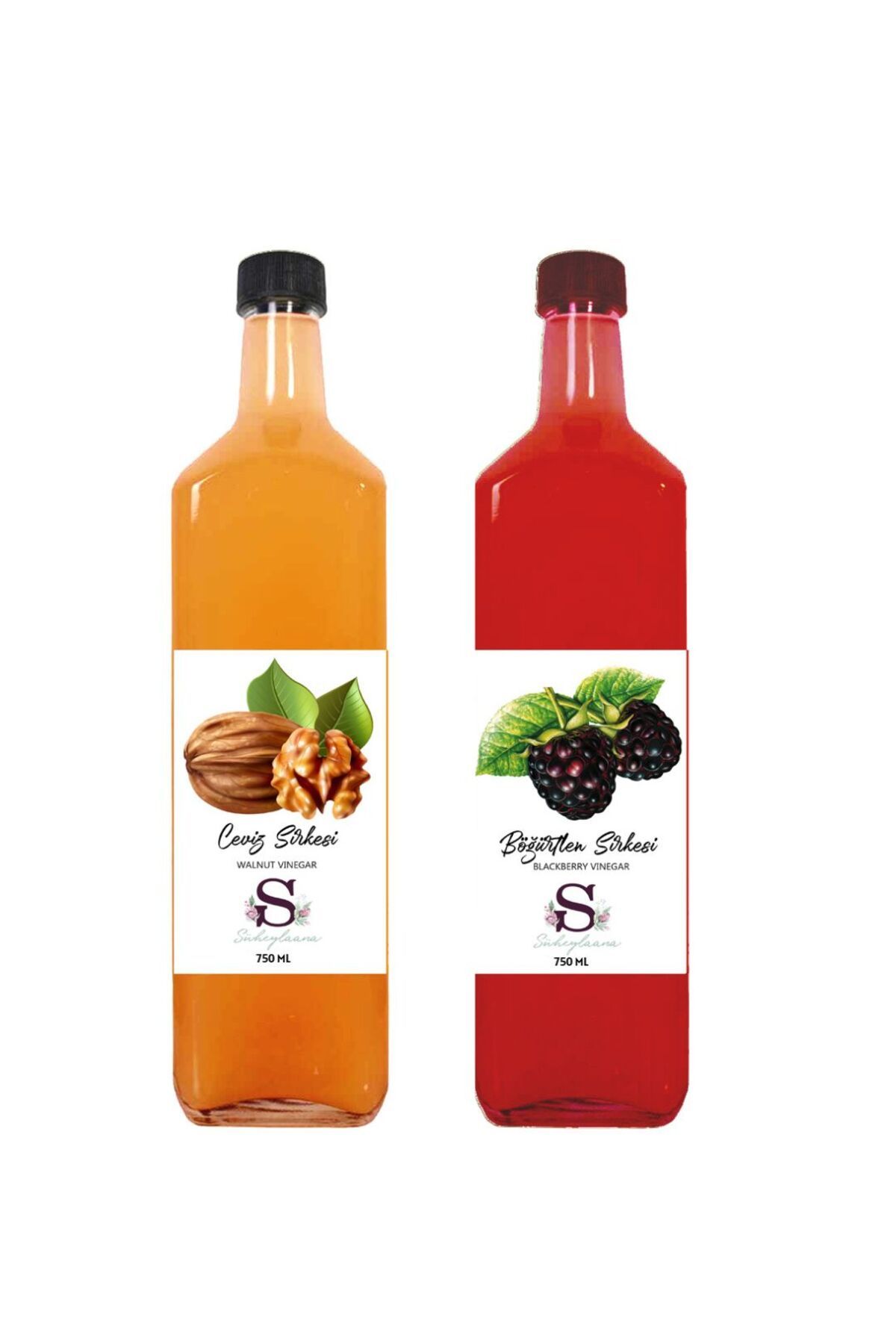 Süheylaana Doğal Ceviz Sirkesi 750 Ml - Doğal Böğürtlen Sirkesi 750 Ml