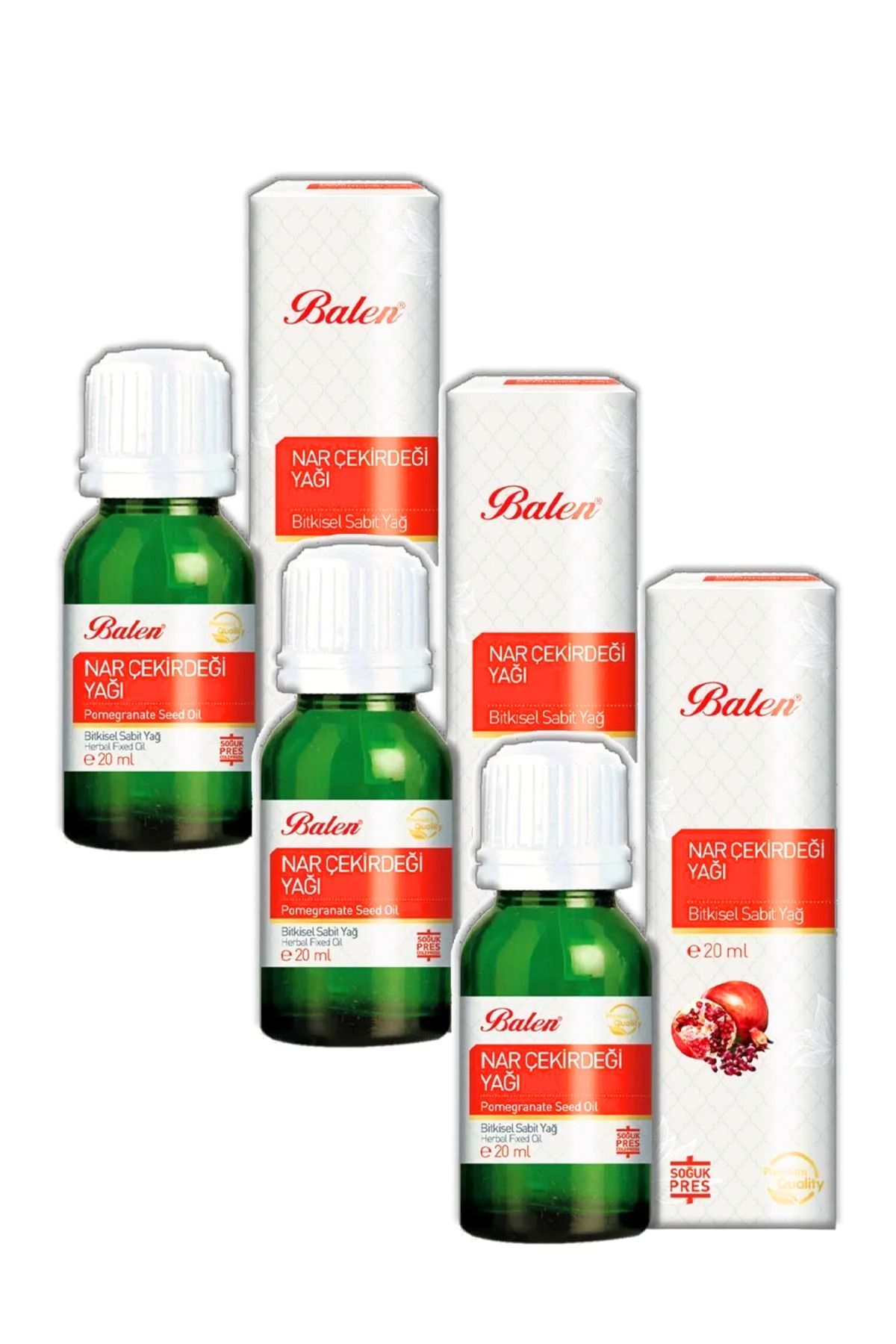 GÜLCE LOKMAN HEKİM AKTAR BALEN NAR ÇEKİRDEĞİ YAĞI 3 X 20ML SOĞUK PRES