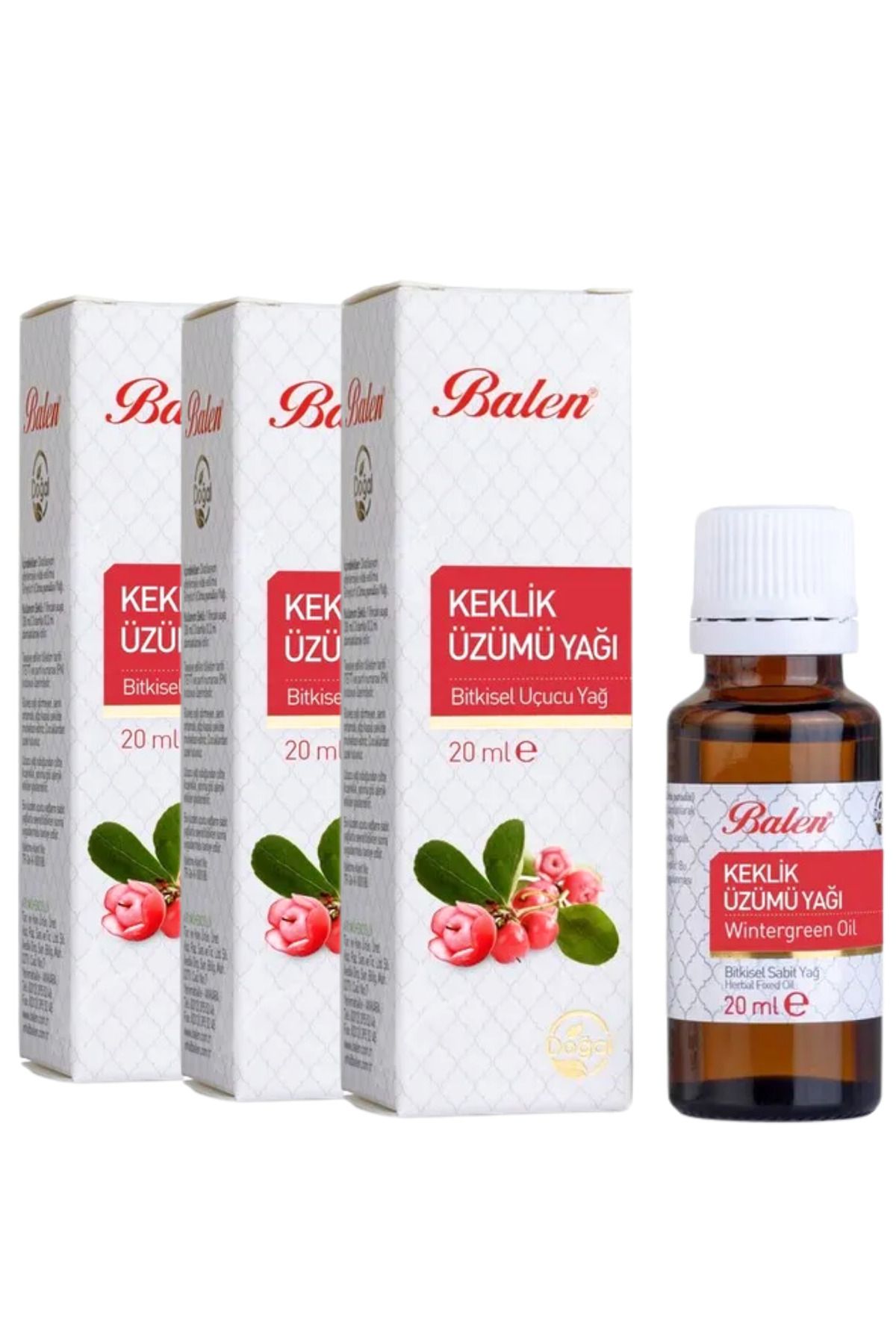 GÜLCE LOKMAN HEKİM AKTAR BALEN KEKLİK ÜZÜMÜ YAĞI 3 X 20ML DİSTİLASYON