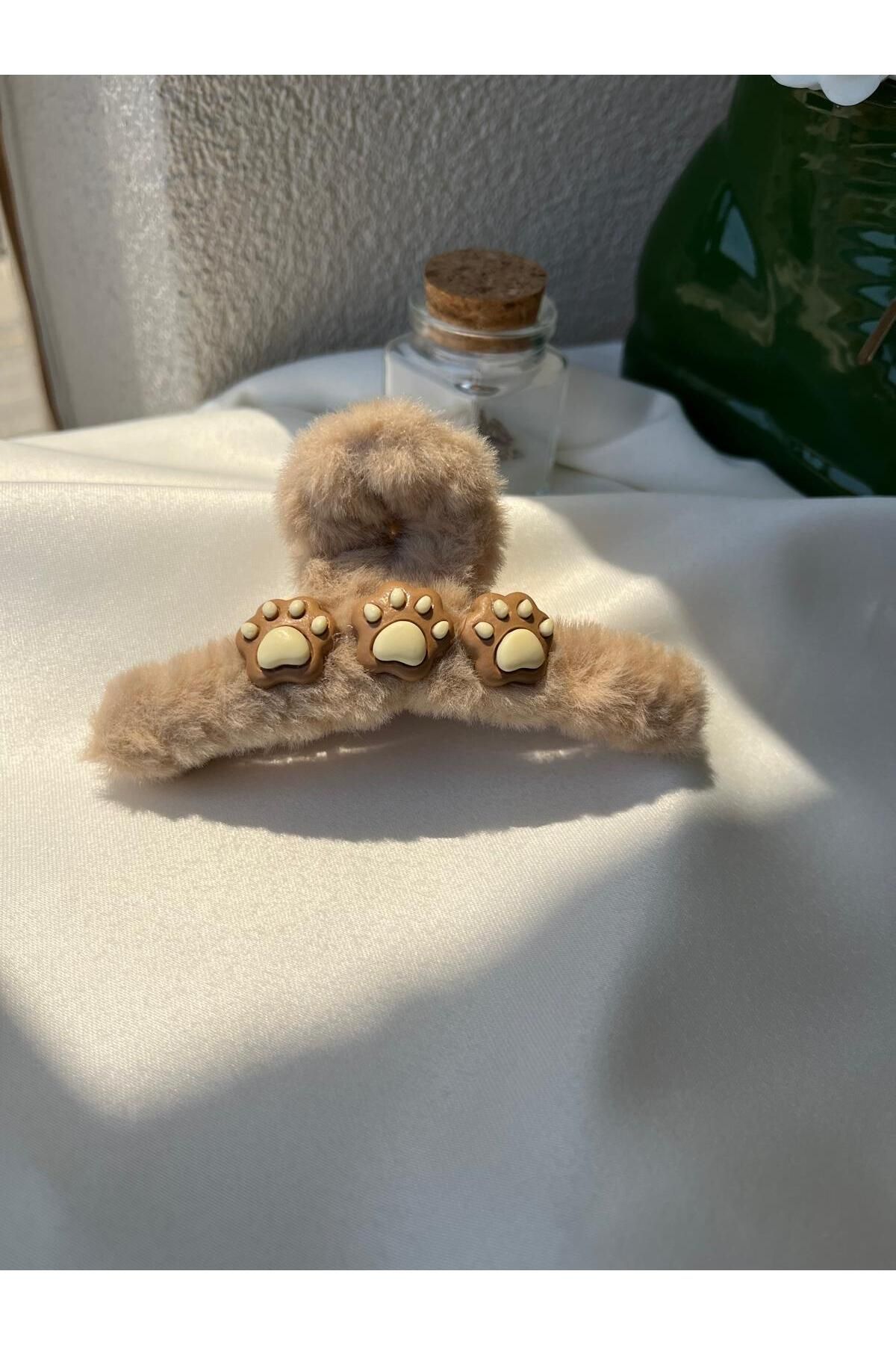 HANIMELİ HOME BUJİTERİ PELUŞ KREM PATİ AYICIKLI KISTIRMALI TOKA