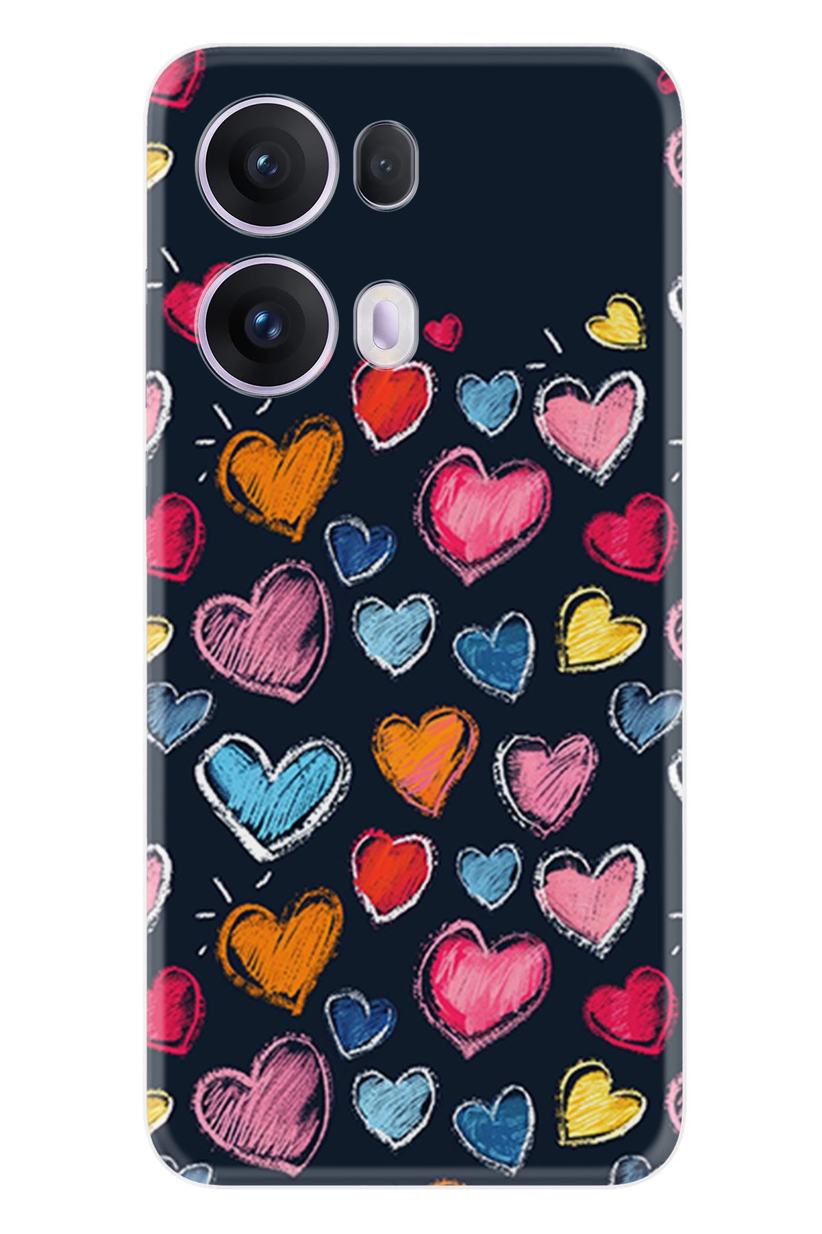 Kılıfland Oppo Reno 13F Kılıf Boutique Baskılı Resimli Boyama Kalpler Pcode -019