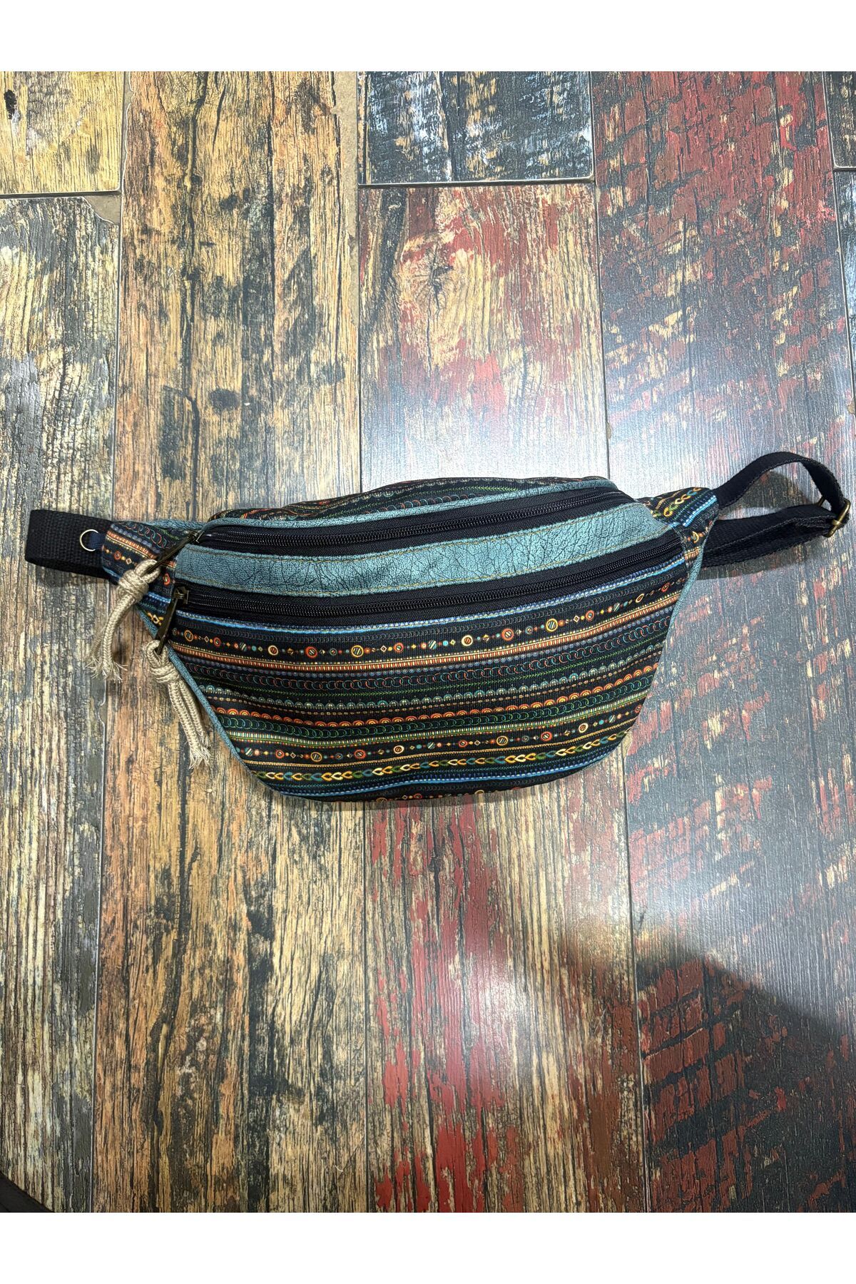 Street Bag Etnik Otantik 2 Gözlü Bel Çantası Su Geçirmez Günlük Seyahat Kullanım