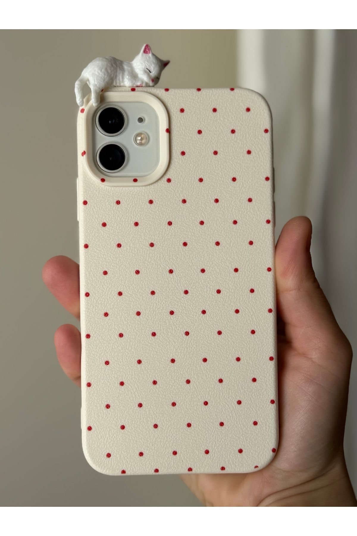 FİŞNEİLETİŞİM İPHONE 11 UYUMLU DERİ GÖRÜNÜMLÜ 3D KEDİCİK DETAYLI KILIF