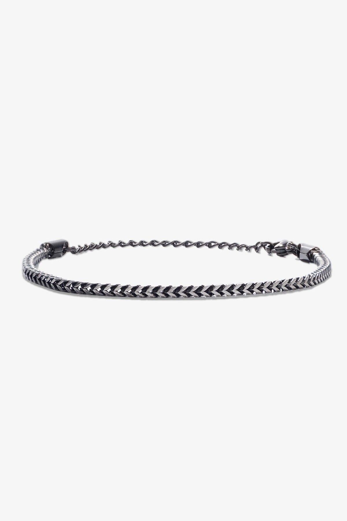 Getto Deri Braided Çelik Bileklik
