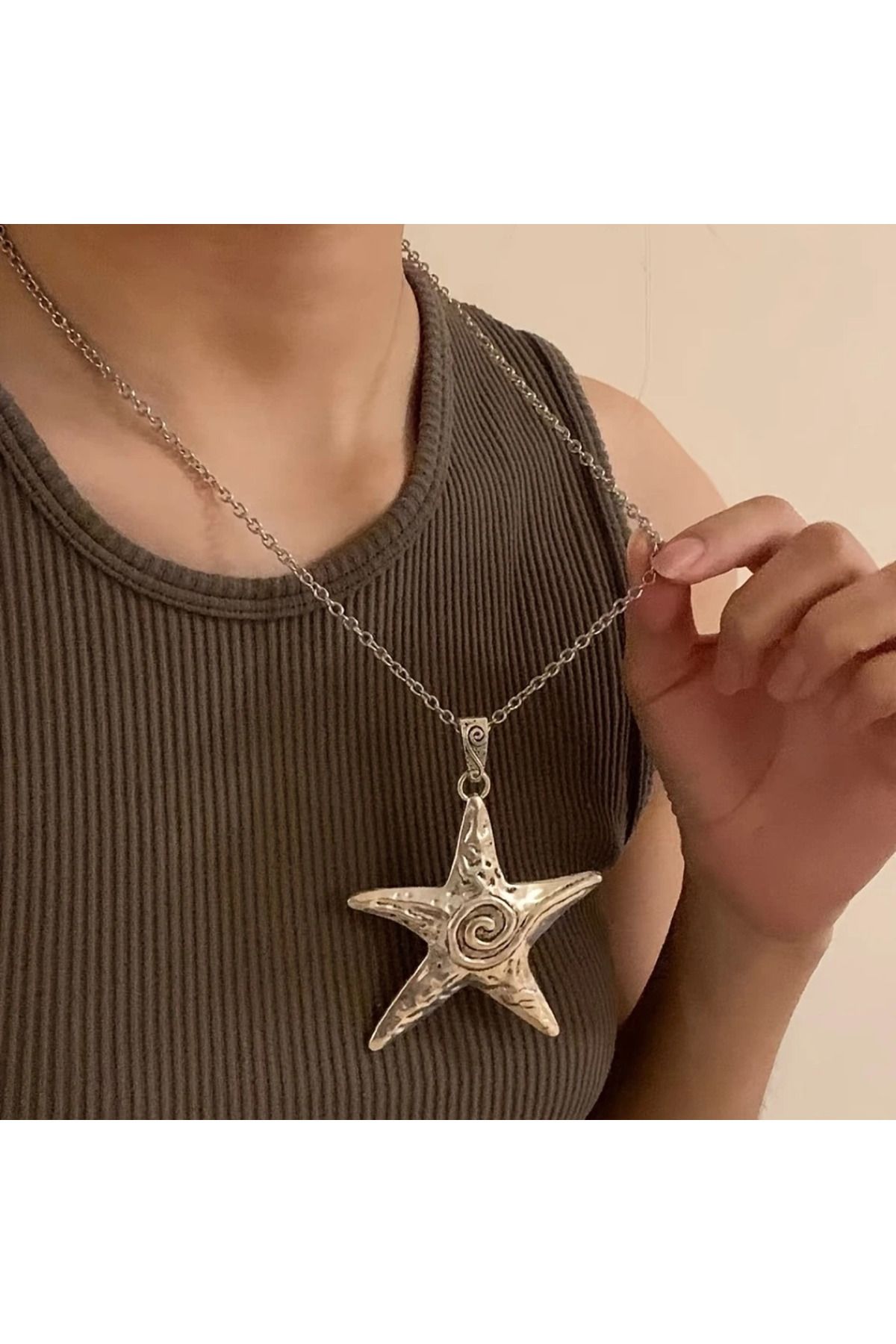 MİLALAZO Retro Hip-Hop Yıldız Kolye Hafif Yazlık Zincir Vintage Y2k Bohem