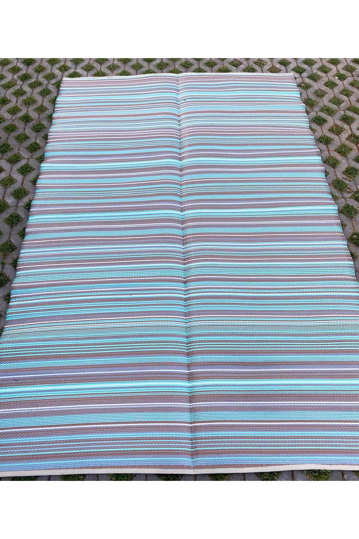 Madrid Home Plastik Katlanabilir Halı Kilim Hasır bahçe Teras Balkon Piknik Plaj Yıkanabilir Çift Taraflı Hasır