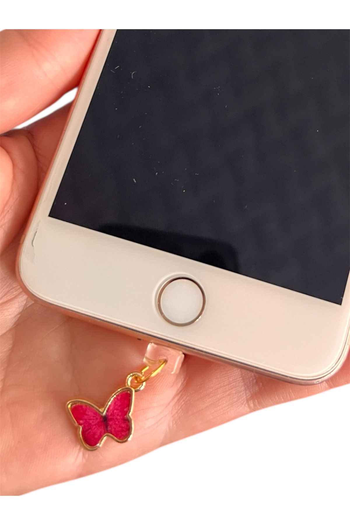 CRYSTALBEADSS Telefon Soketi Tozluk Koruyucu Charm Lightning Uyumlu(6-14 serileri dahil modelleri arası uyumludur)