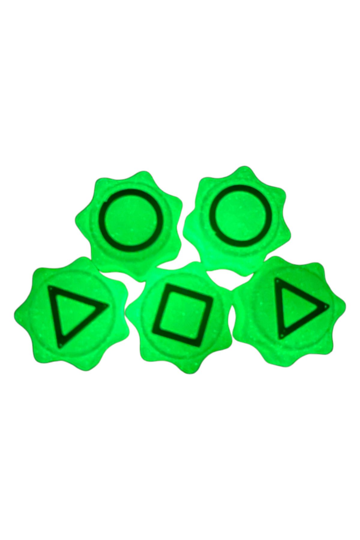 3DONE MODELS-Glow-in-the-dark Gonggi game set with stand and keychain, Squid Game, 3D printed 3