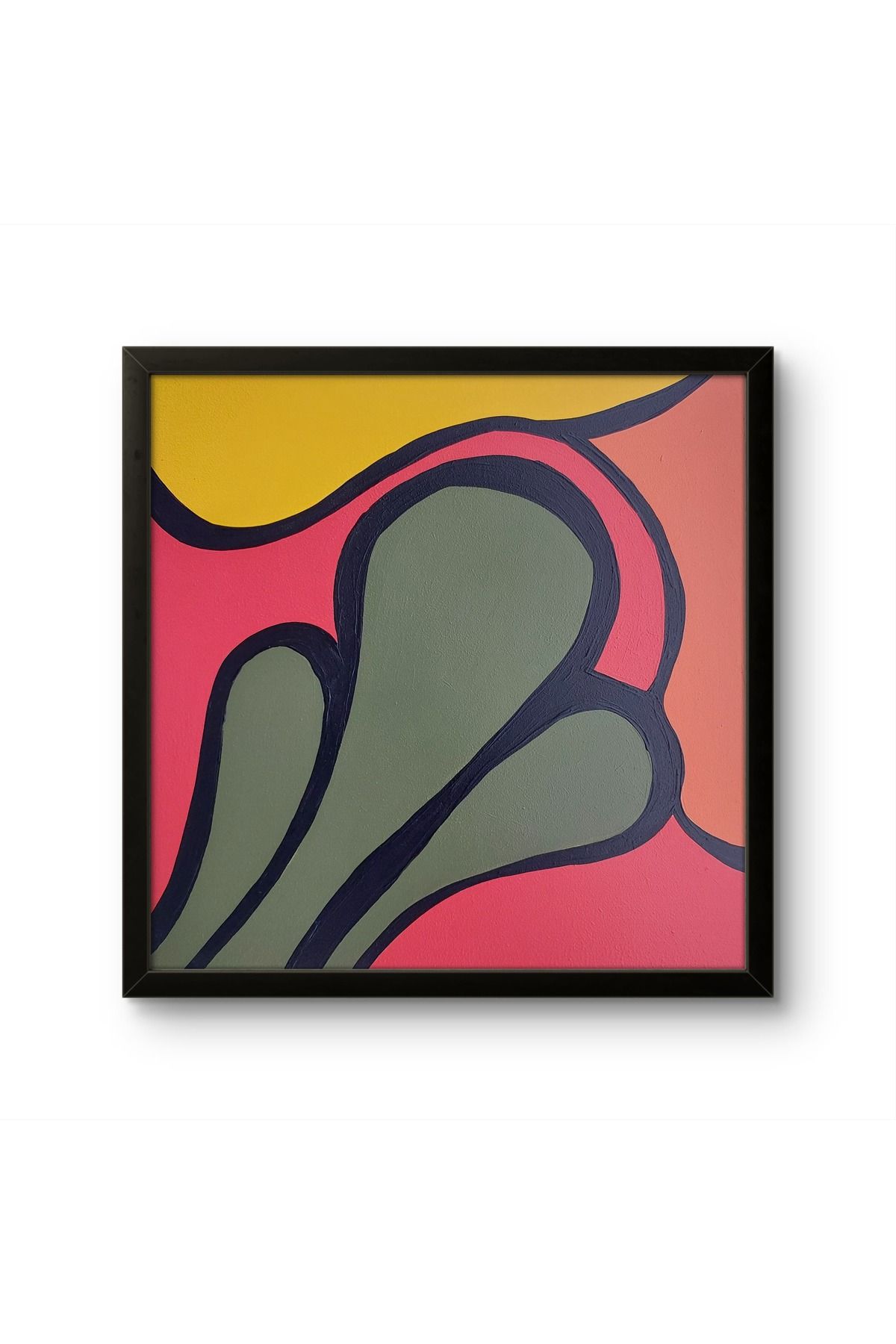 Feoly Art 22x22 cm El Boyaması Duvar Tablosu – Tuval Üzeri Modern Tasarım – Salon ve Ofis Uyumlu