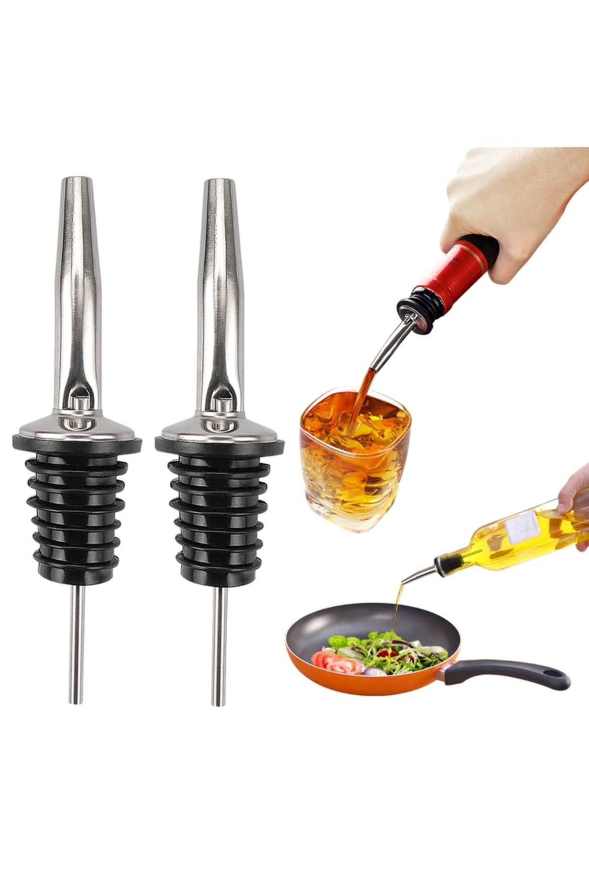 MELFSHOP Şişe Ucu Servis Aparatı Damlalık Yağdanlık -Şişe Tıpa Sürekli Akışlı Hava Delikli (336336)