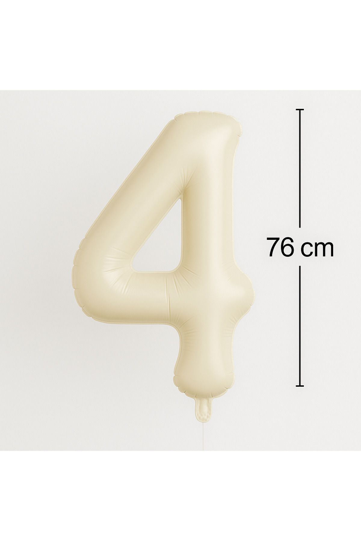 Ege Pastacılık Folyo Rakam Balon 4 Yaş Krem 76 cm Büyük Boy