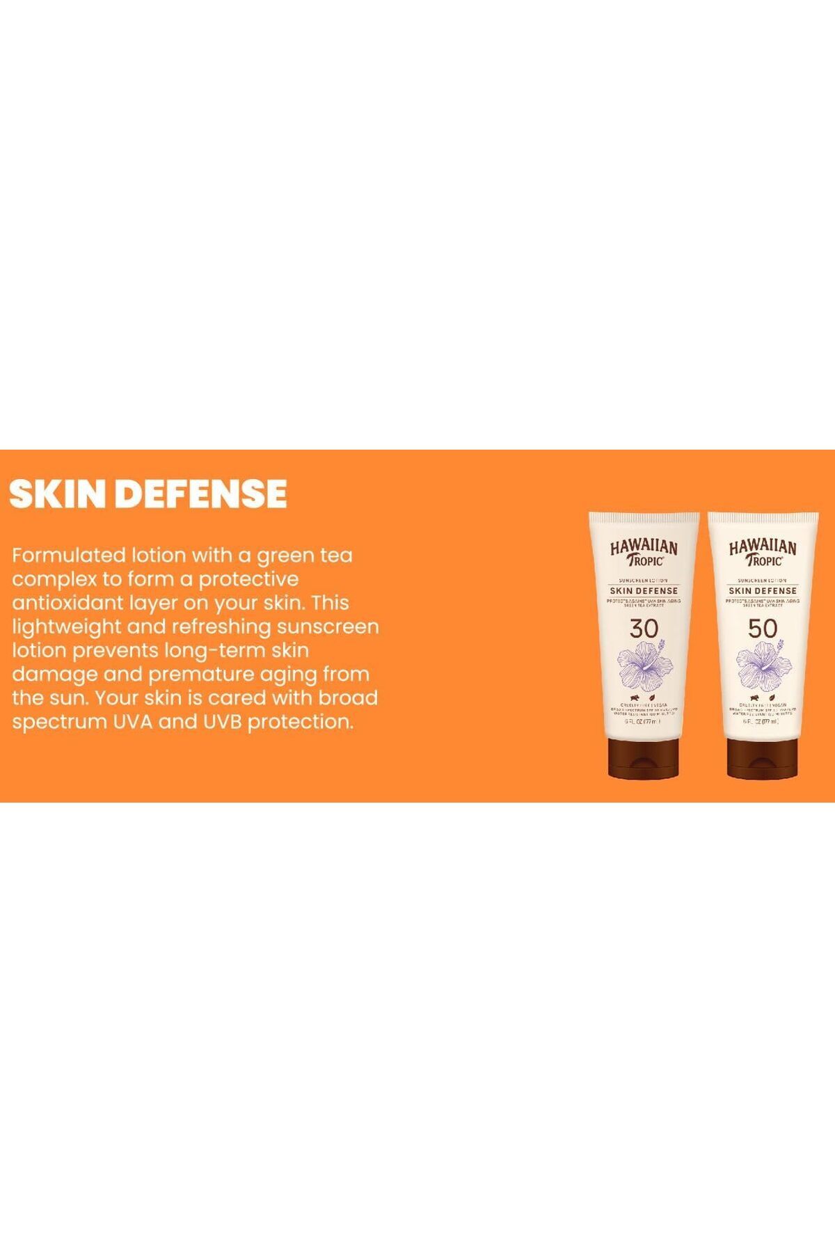Hawaiian Tropic-Sunscreen Lotion Skin Defense, , SPF 50 UVA/UVB Lightweight- 177ml 7
