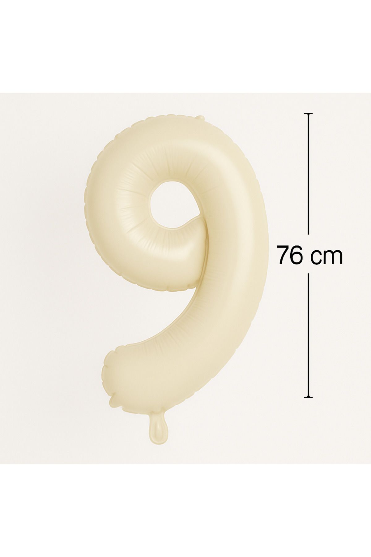 Ege Pastacılık Folyo Rakam Balon 9 Yaş Krem 76 cm Büyük Boy