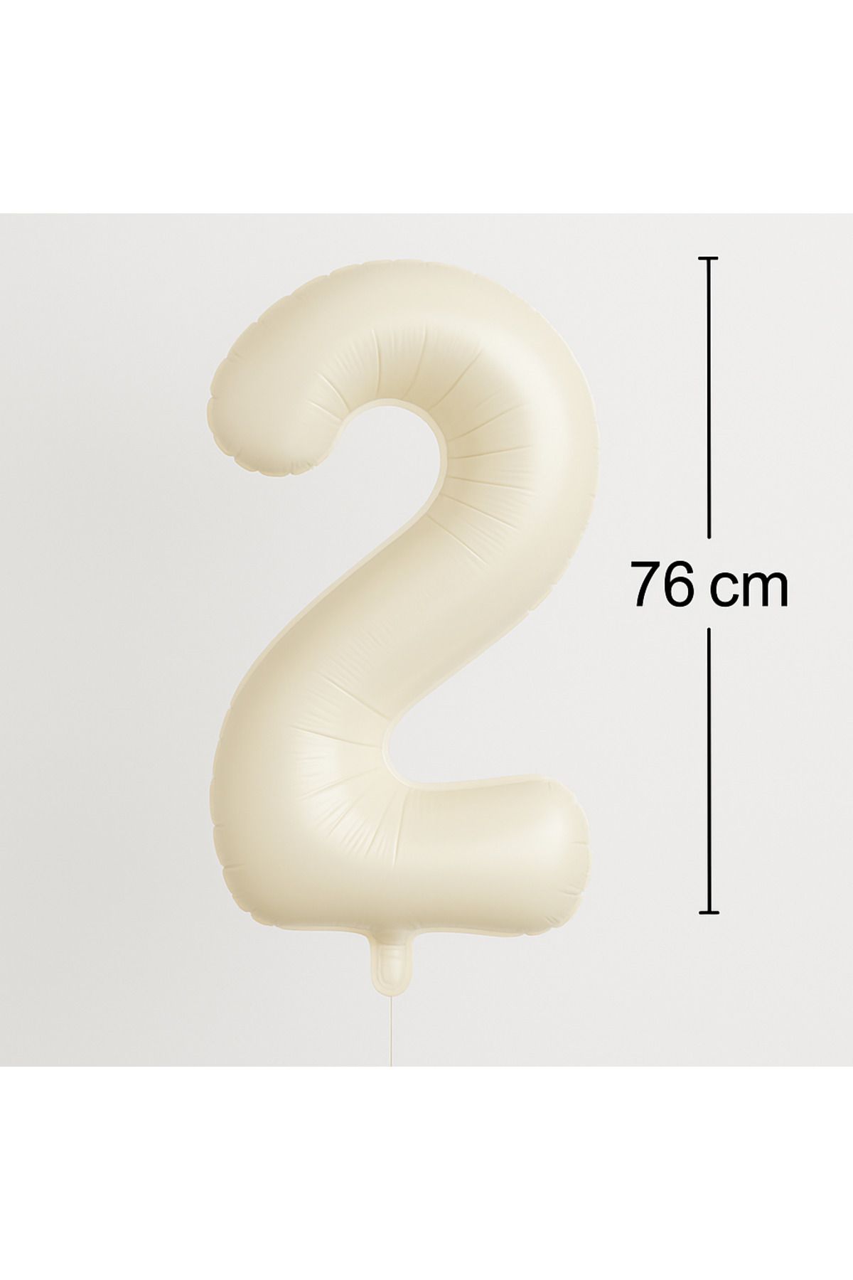 Ege Pastacılık Folyo Rakam Balon 2 Yaş Krem 76 cm Büyük Boy