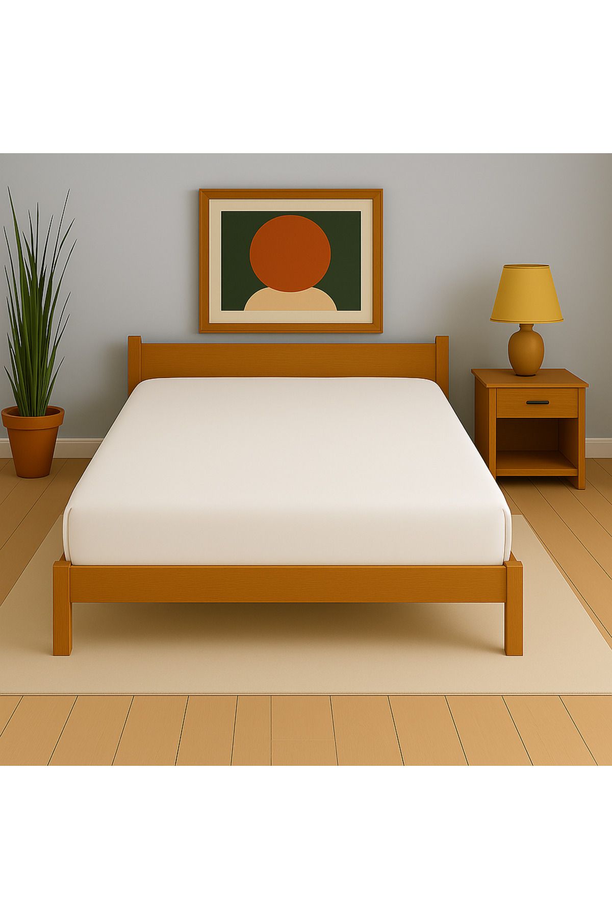 Uğurluel Home | Jersey | %100 Pamuk | Beyaz | Ara Ebat 140x200 Lastikli Çarşaf