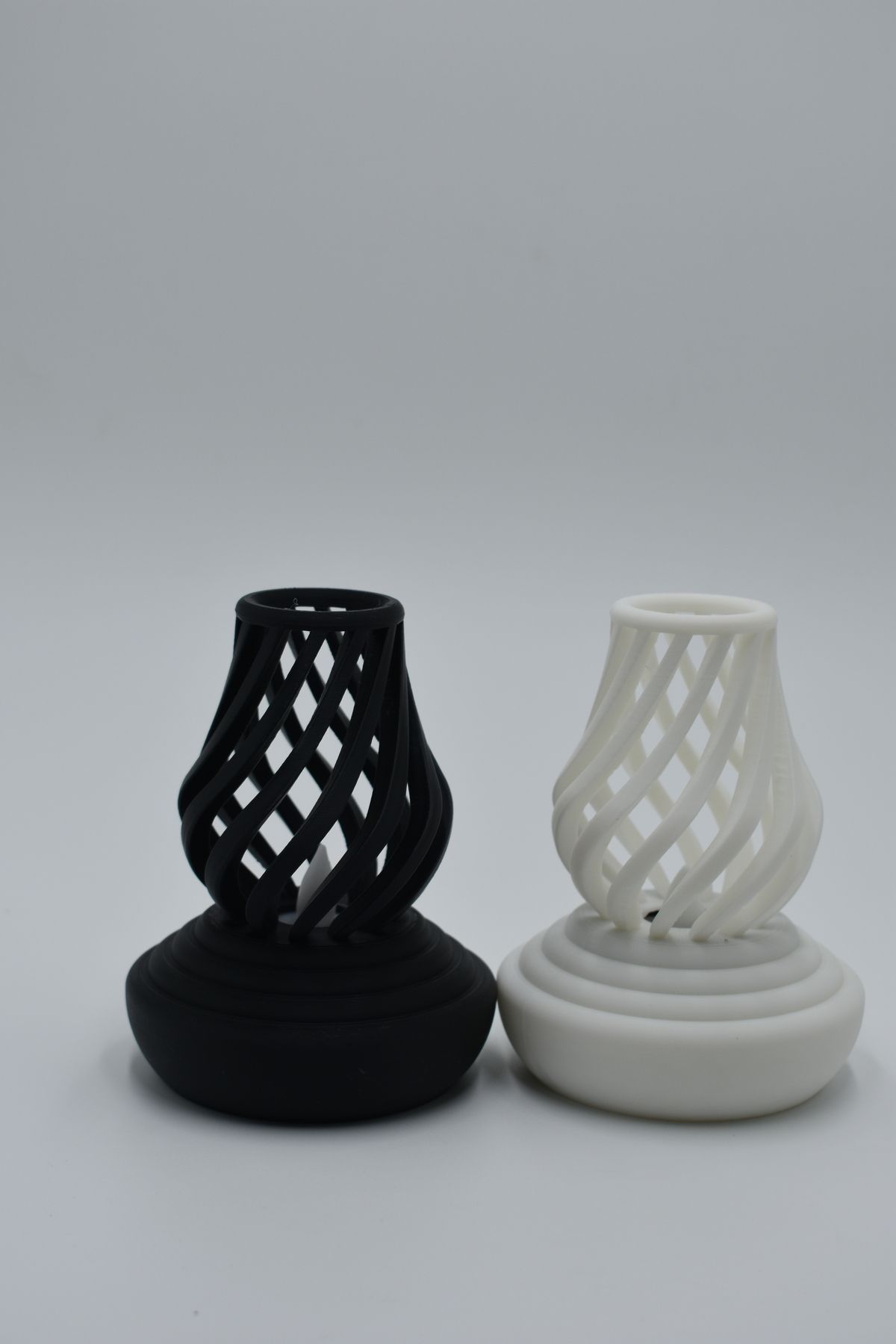 PDB 3D Baskı Spiral Desenli Dekoratif LED Mumluk – Gece Lambası Kılıfı