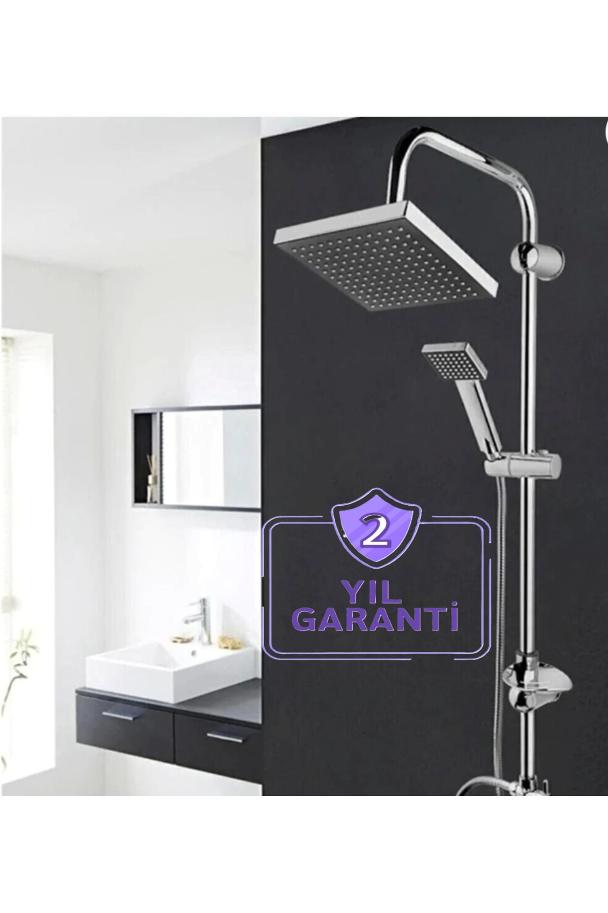 JustBS Lüks Kare Yağmurlama Robot Pro Tepe Duş Seti Duş Başlığı Takımı