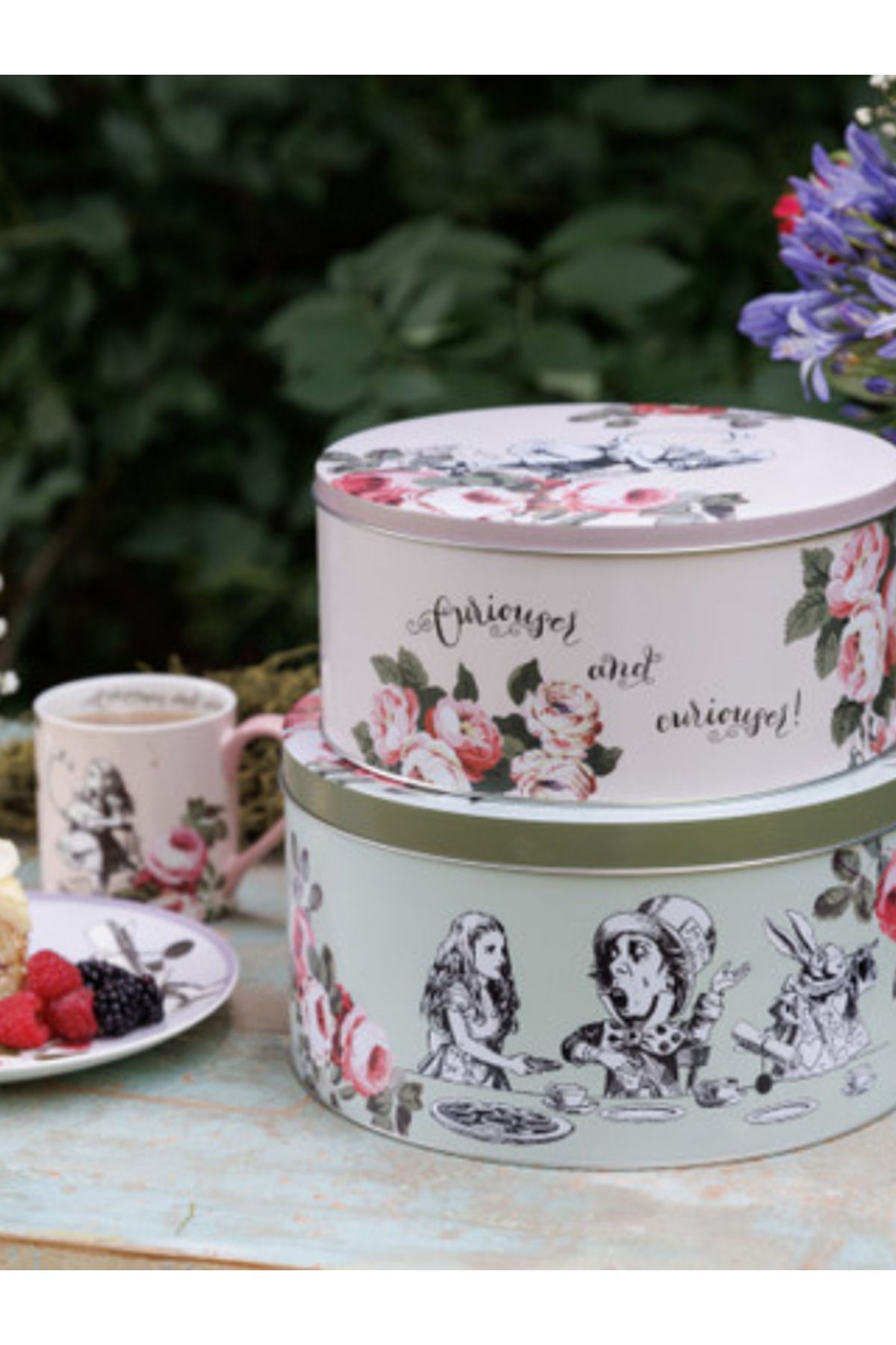 MIKASA-X V&A Alice in Wonderland Tin Cake, Biscuit Storage Container Set of 2 4
