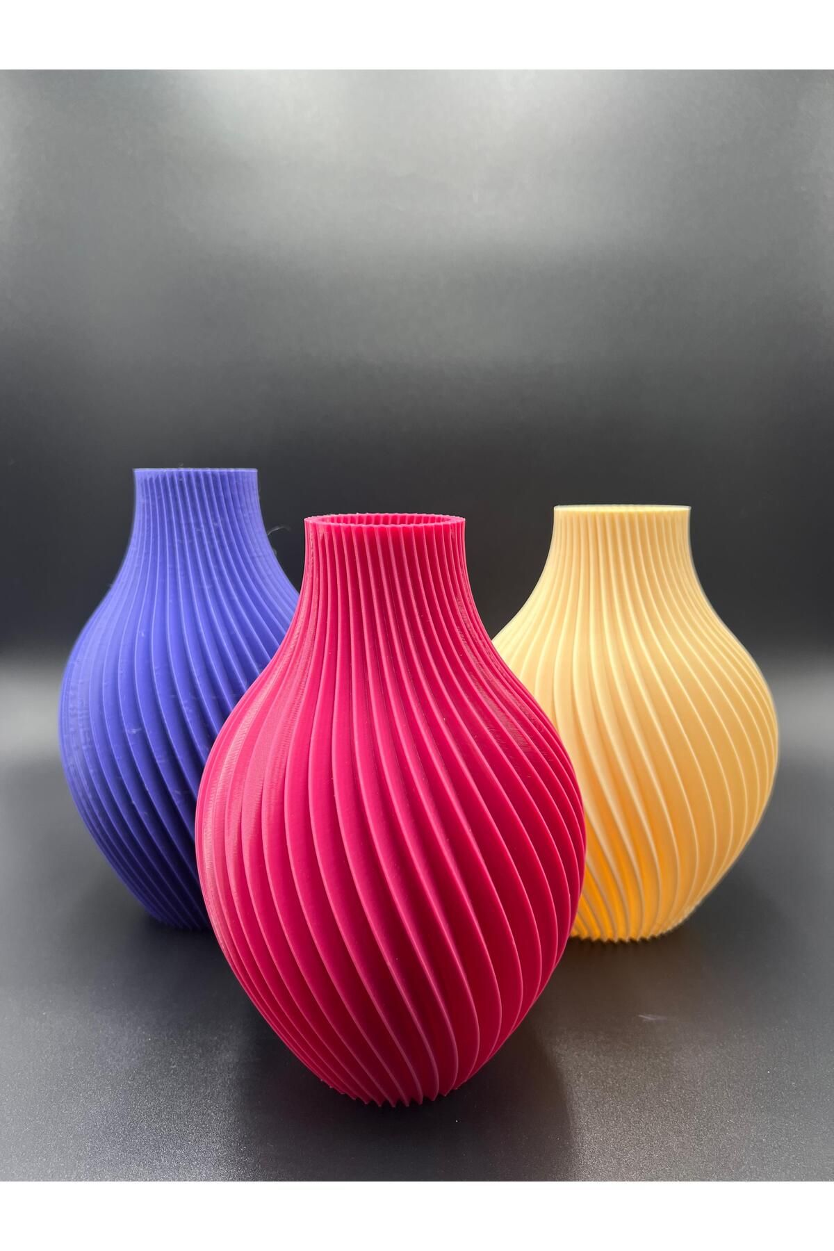 PLA 3D Baskı Spiral Tasarım Dekoratif Vazo