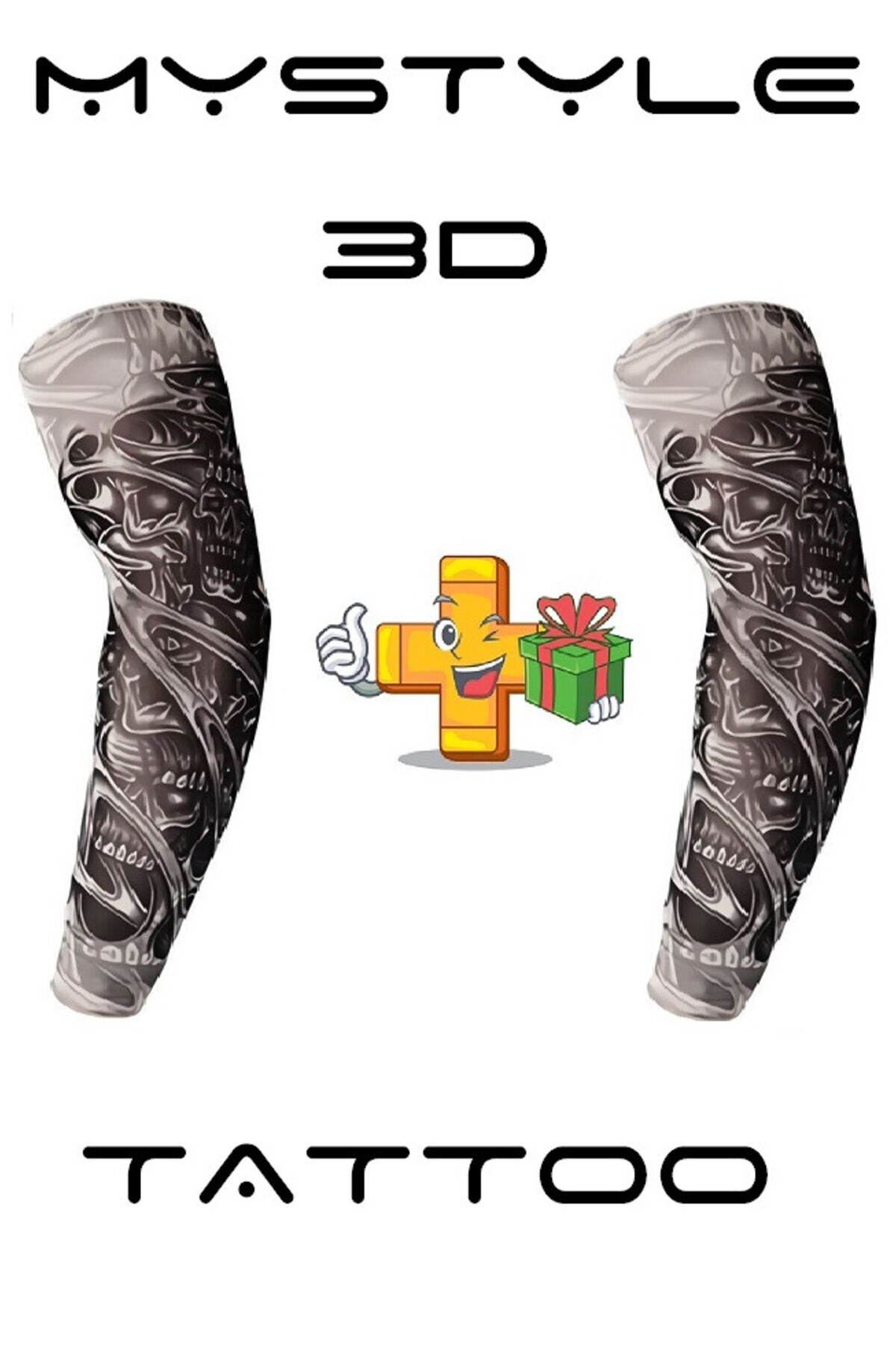 BOEM Set De Două Mâneci Pentru Tatuaje Mystyle Imprimare 3d - Imită Un Tatuaj 100% Real - Manșon Pentru Tatuaj Body Art - One Size