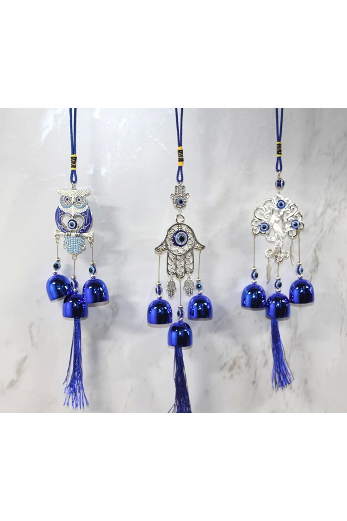 SerenityHaven Metal Nazar Boncuğu Çan Alk3488 - SVU7353-1045