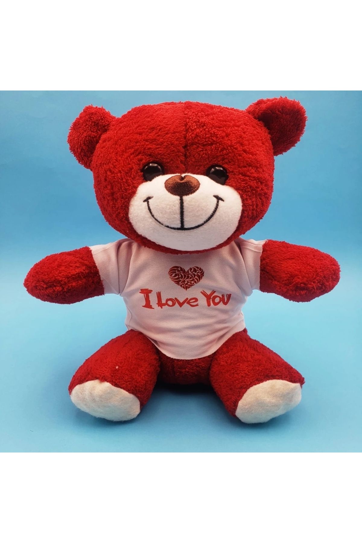 TTT Kırmızı I Love You Tişörtlü Peluş Ayıcık