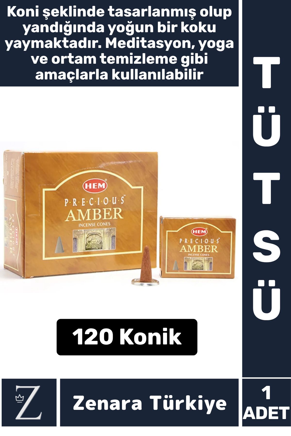 Zenara Rahatlama Arınma Dinginlik Meditasyon Yoga Chakra Pozitif Enerji Hoş Kokulu KONİK TÜTSÜ 120 Adet