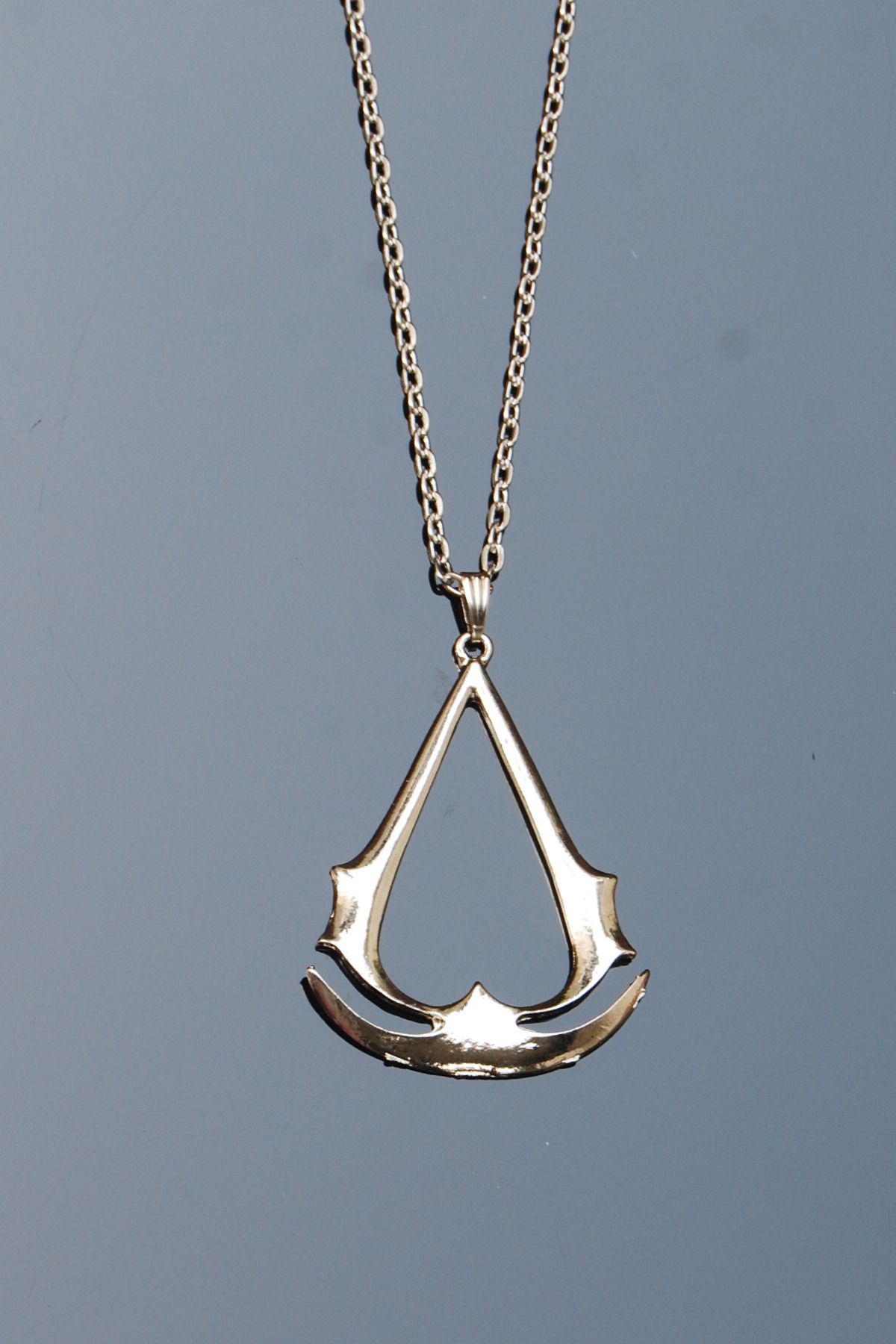 Rua Jewelry Assassin's Creed Kolye Ezio Figür Cosplay Kolye - Gümüş Renk Klasik Zincirli