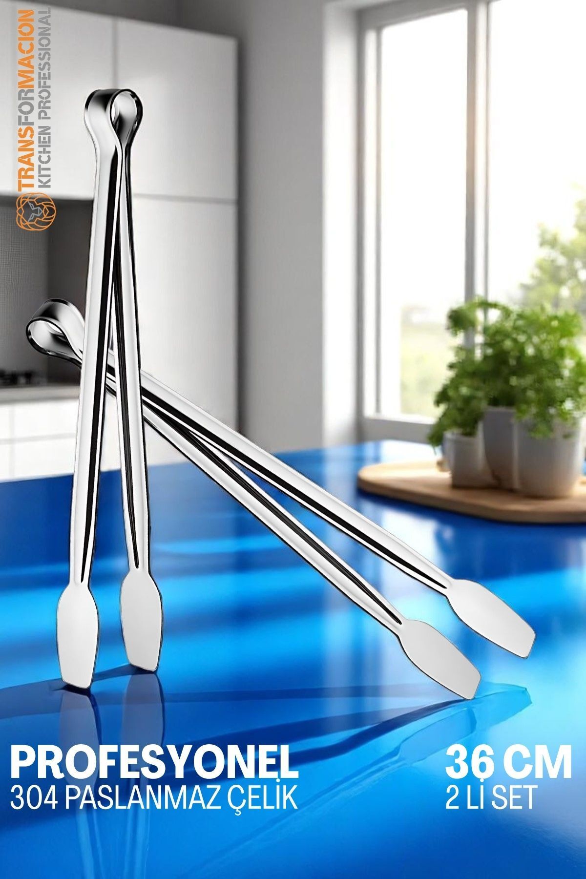 Transformacion Mutfak Maşası - Mangal Barbekü Maşası - Izgara Maşası Tava Maşası Çelik 36 Cm 721806