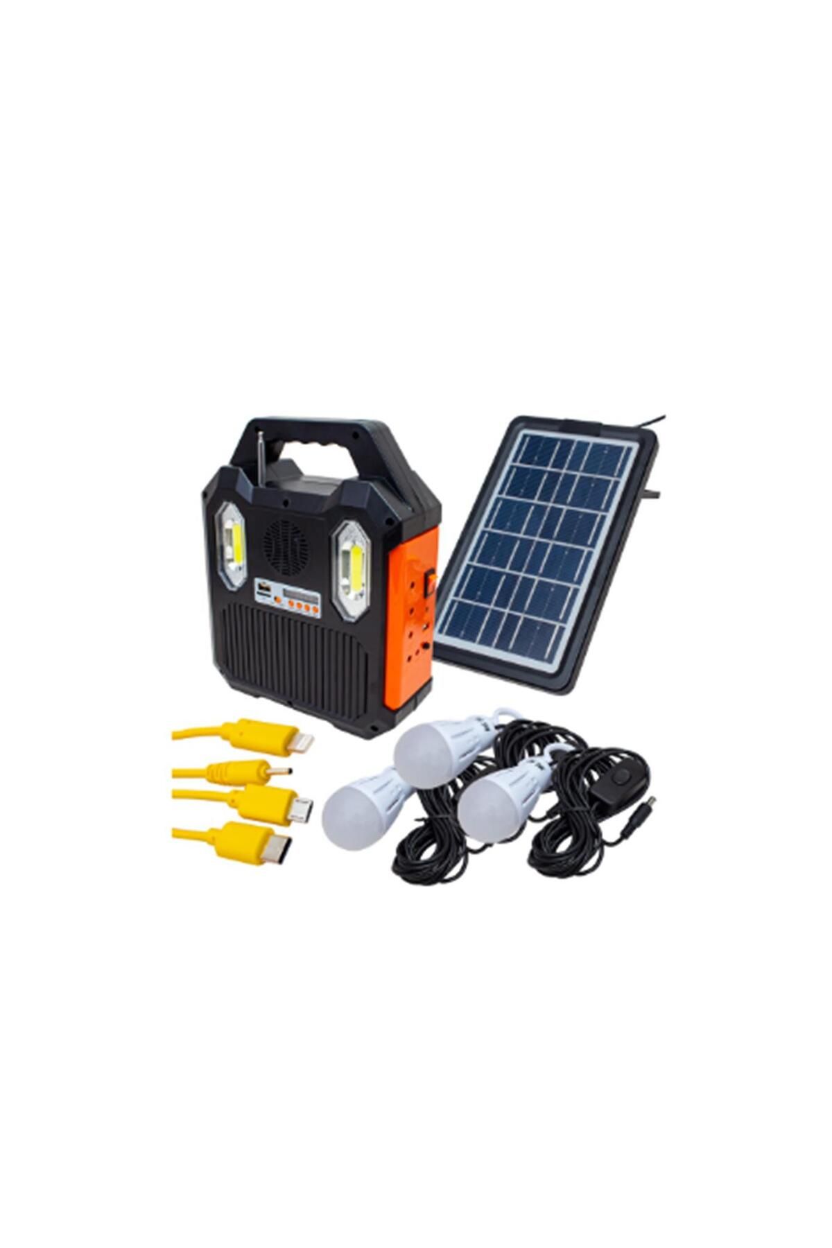 Vobotek Teknoloji Everton RT-903 Solar Panelli 3 Ampüllü Usb-Mp3-Radyo Destekli Solar Işıldak Fener