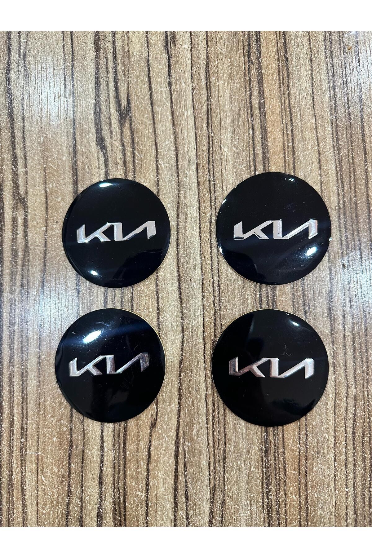 OEM Yeni Kia Logolu Jant Göbeği Arması Sticker 56 Mm 4 Adet