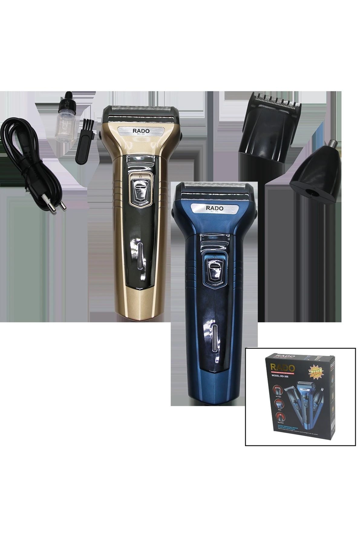 BIGBOYCL 3In1 Sıfır Sakal - Burun-Kulak Kıl Alma - Saç Sakal Fiş Şarjlı Traş Makinesi Rd-366